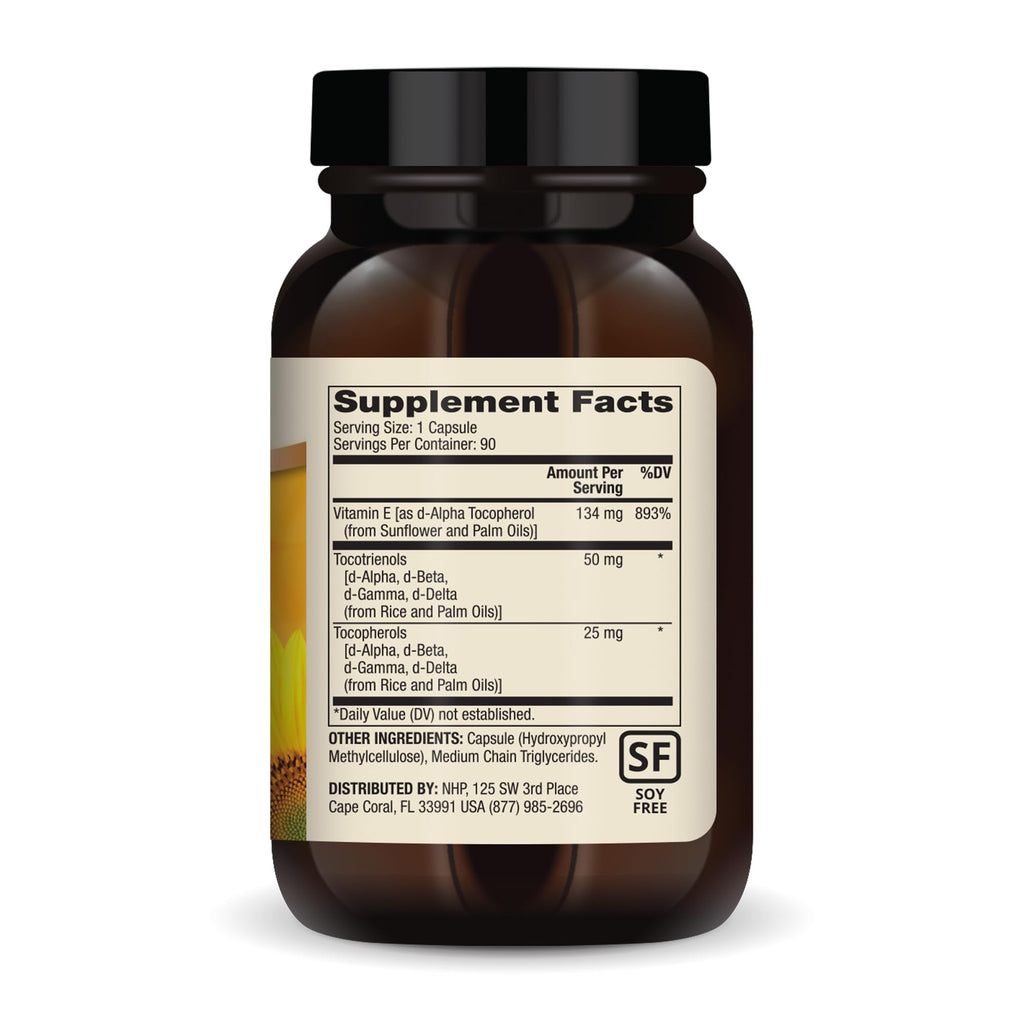 Dr. Mercola Vitamin E - Complete Tocopherol & Tocotrienol Blend for Skin & Antioxidant Support | 90 Capsules