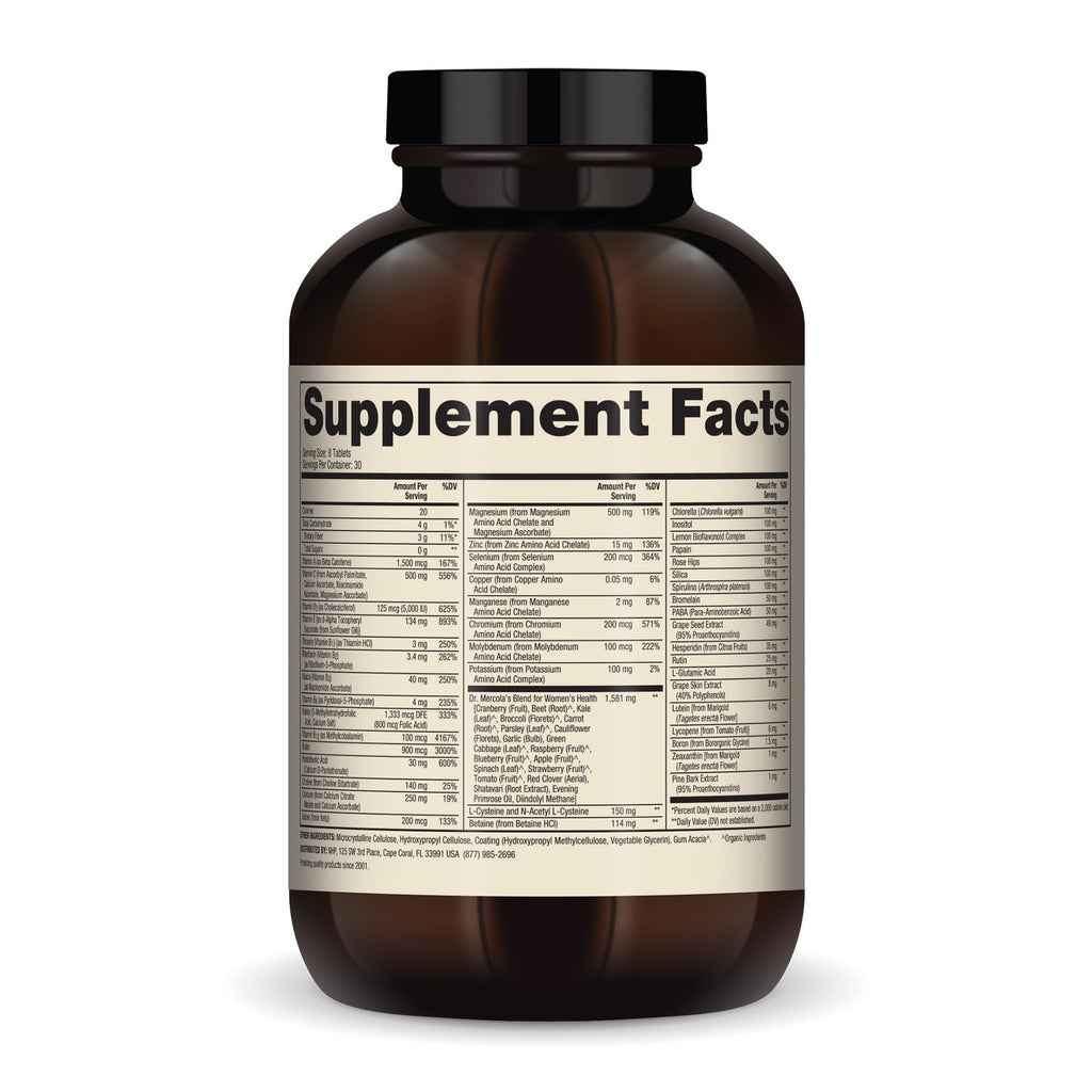 Dr. Mercola Whole-Food Complex for Women – Multivitamin with Vital Minerals | 240 Tablets