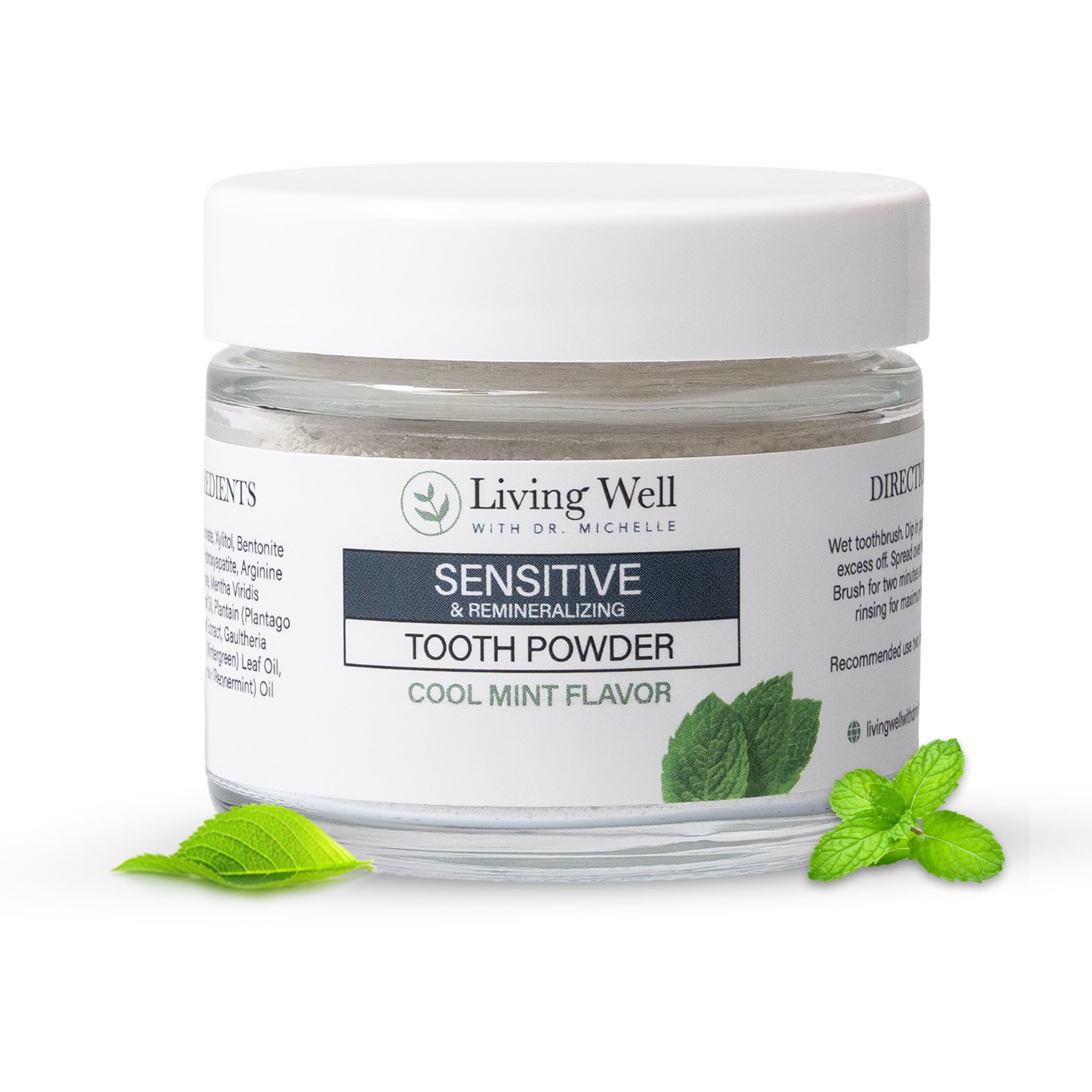 Living Well with Dr. Michelle Sensitive Remineralizing Tooth Powder | Fluoride-Free Hydroxyapatite Formula | Supports Daily Comfort for Sensitive Teeth