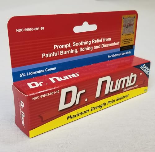 Dr. Numb 5% Lidocaine Cream – Maximum Strength Topical Anesthetic for Hemorrhoid & Anorectal Care (30g x5)