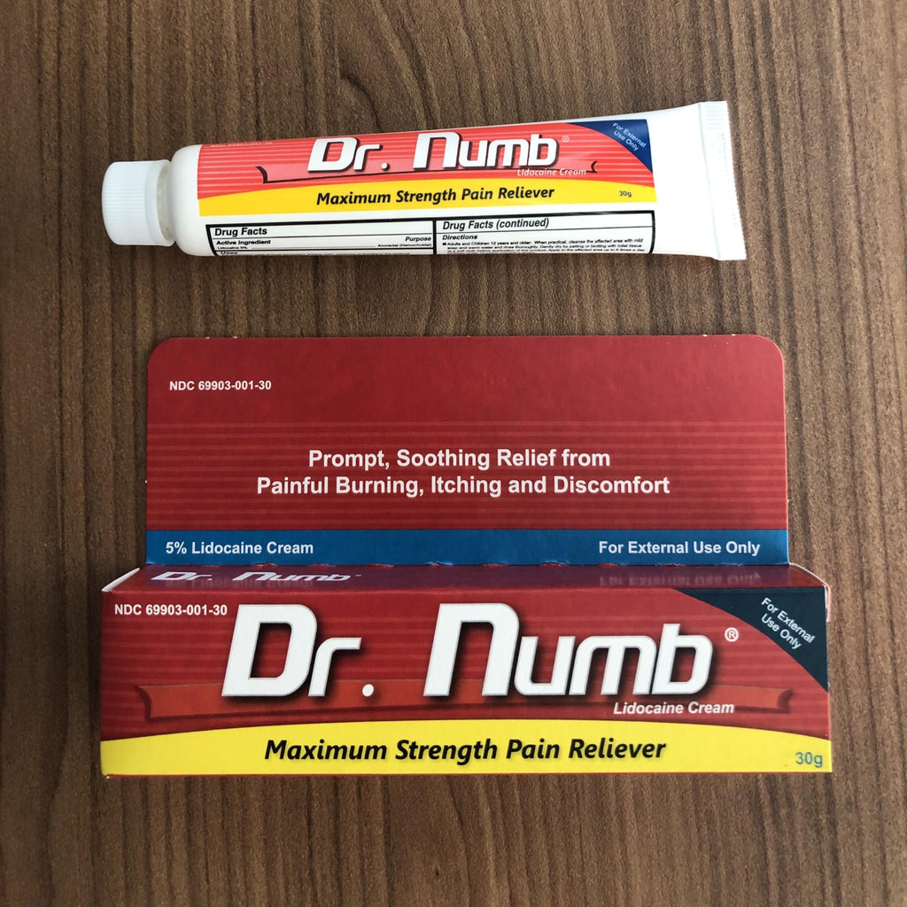 Dr. Numb 5% Lidocaine Cream – Maximum Strength Topical Anesthetic for Hemorrhoid & Anorectal Care (30g x5)