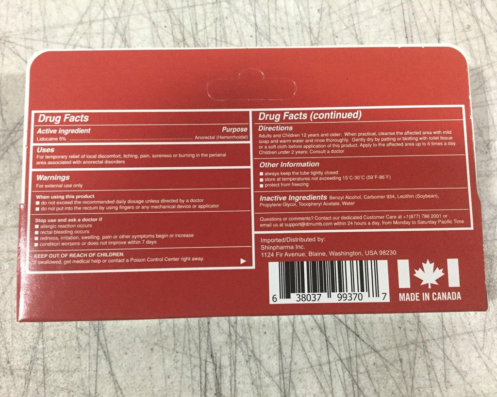Dr. Numb 5% Lidocaine Cream – Maximum Strength Topical Anesthetic for Hemorrhoid & Anorectal Care (30g x5)