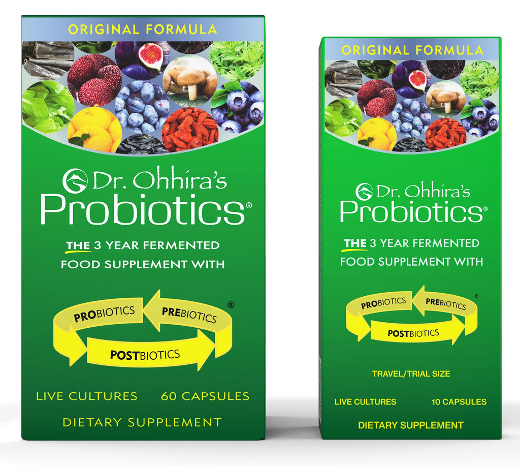 Dr. Ohhira's Probiotics Original Formula – 60 Caps + 10-Caps Travel Pack | 13 Strains, Prebiotics & Postbiotics | Essential Formulas