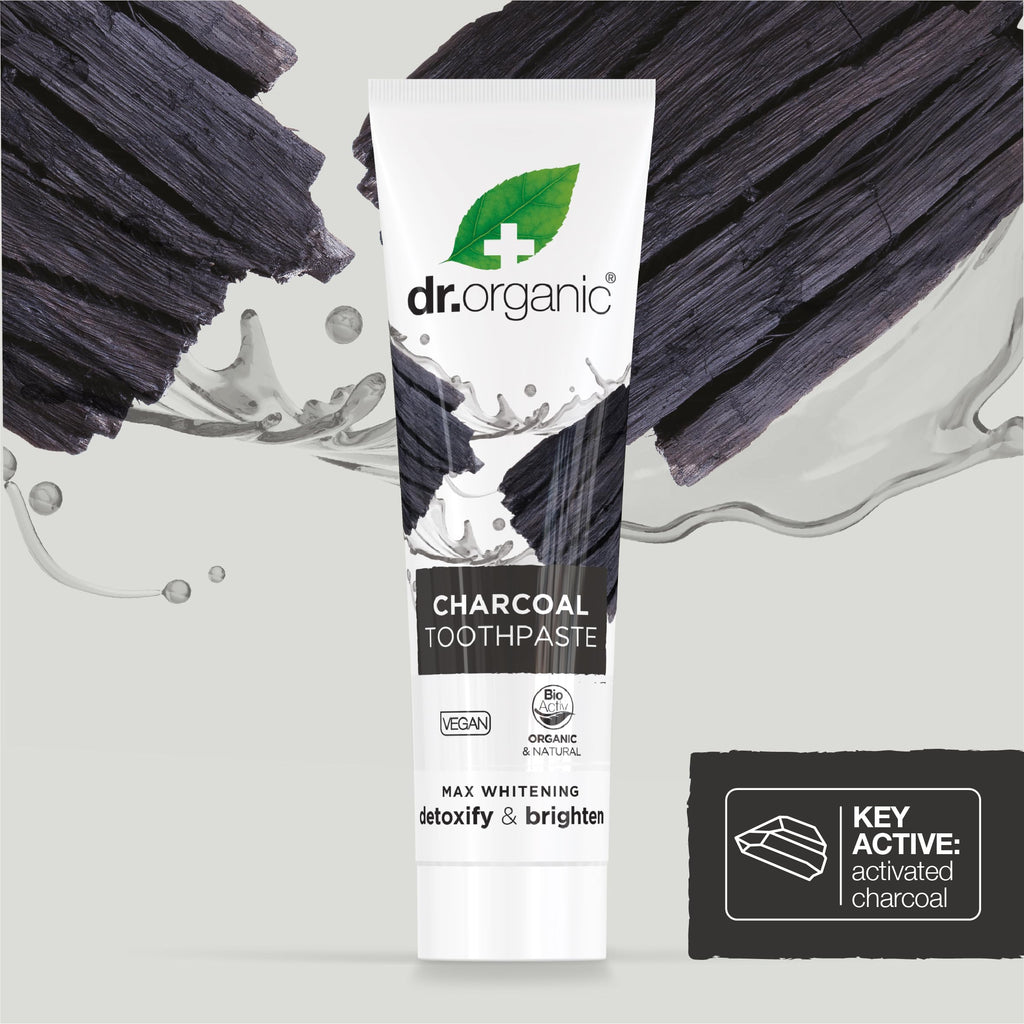 Dr Organic Extra Whitening Charcoal Toothpaste 100ml | Teeth Whitening
