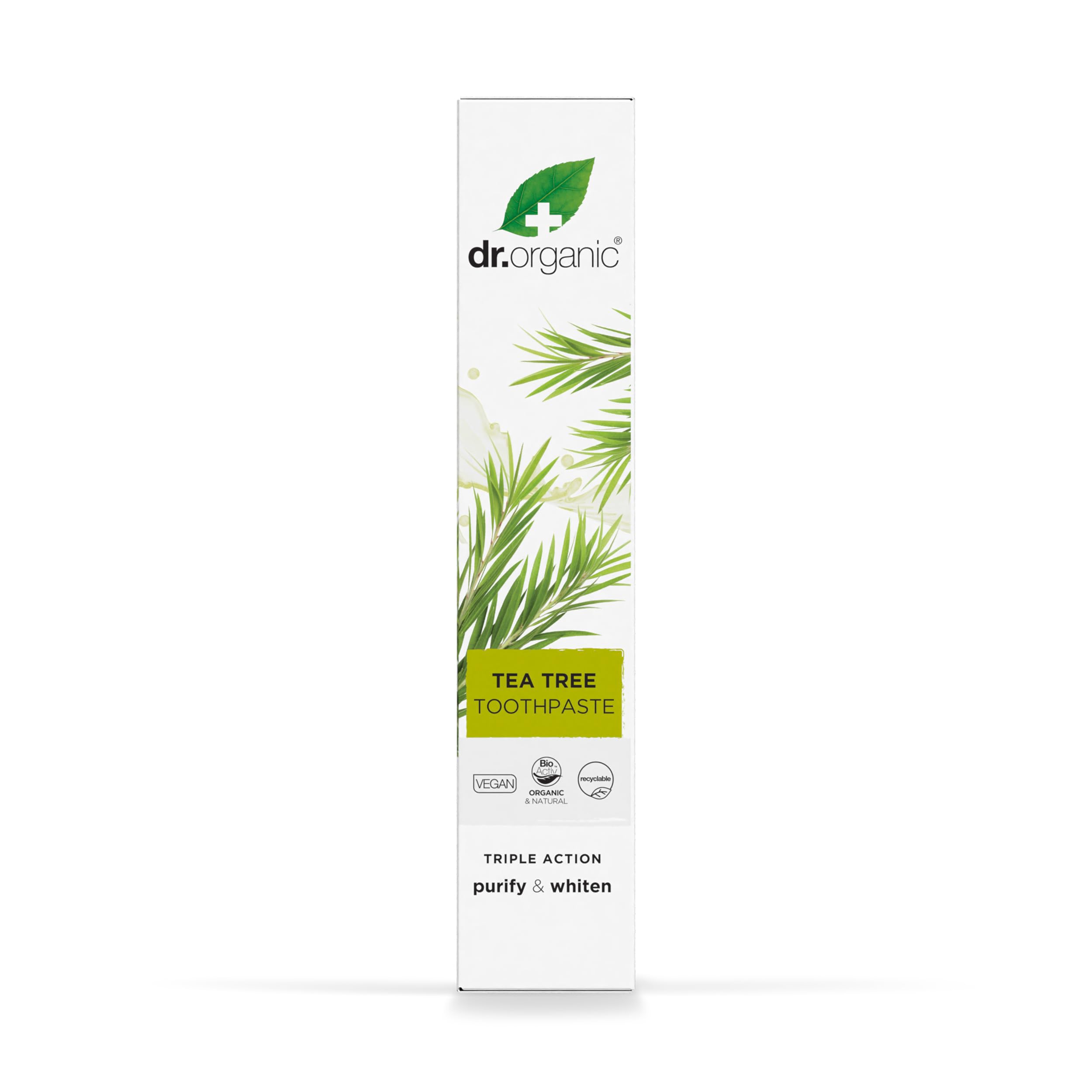 Dr.organic Tea Tree Toothpaste 100ml | Fresh Breath, Anti-Caries & Whitening