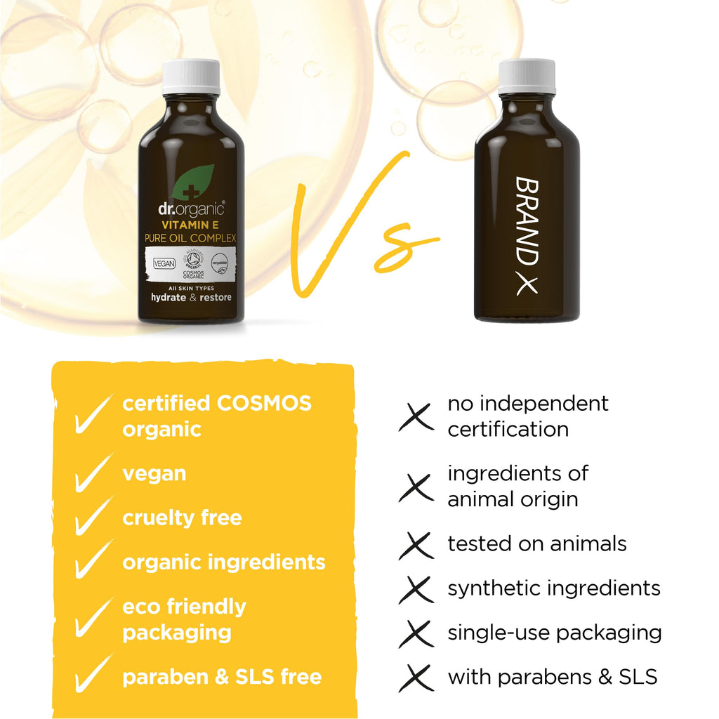 Dr Organic Vitamin E Pure Oil Complex | Nourishes Skin, COSMOS Organic, Cruelty-Free