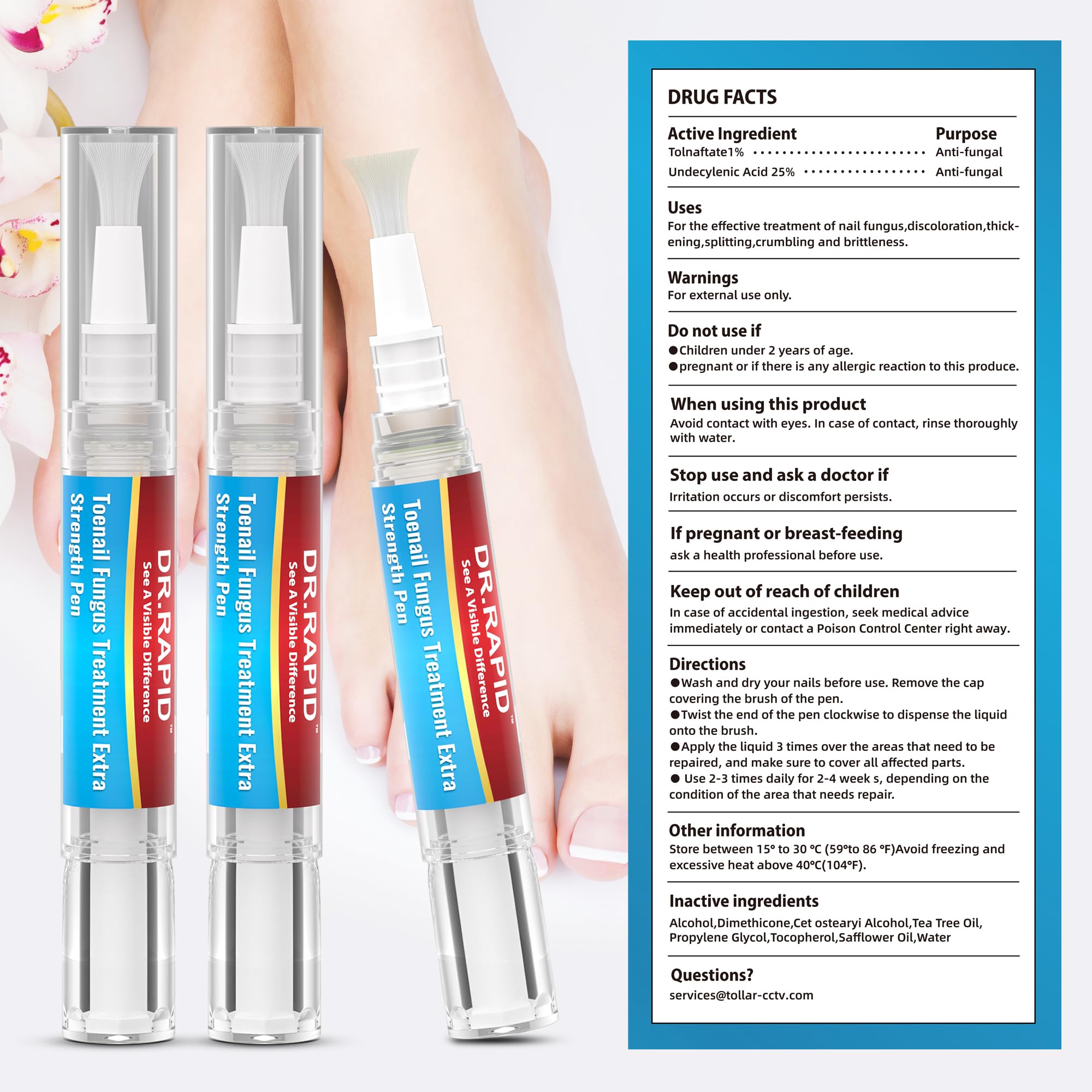 DR.RAPID Toenail Fungi Treatment Extra Strength Nail Pen – 3x 5ml
