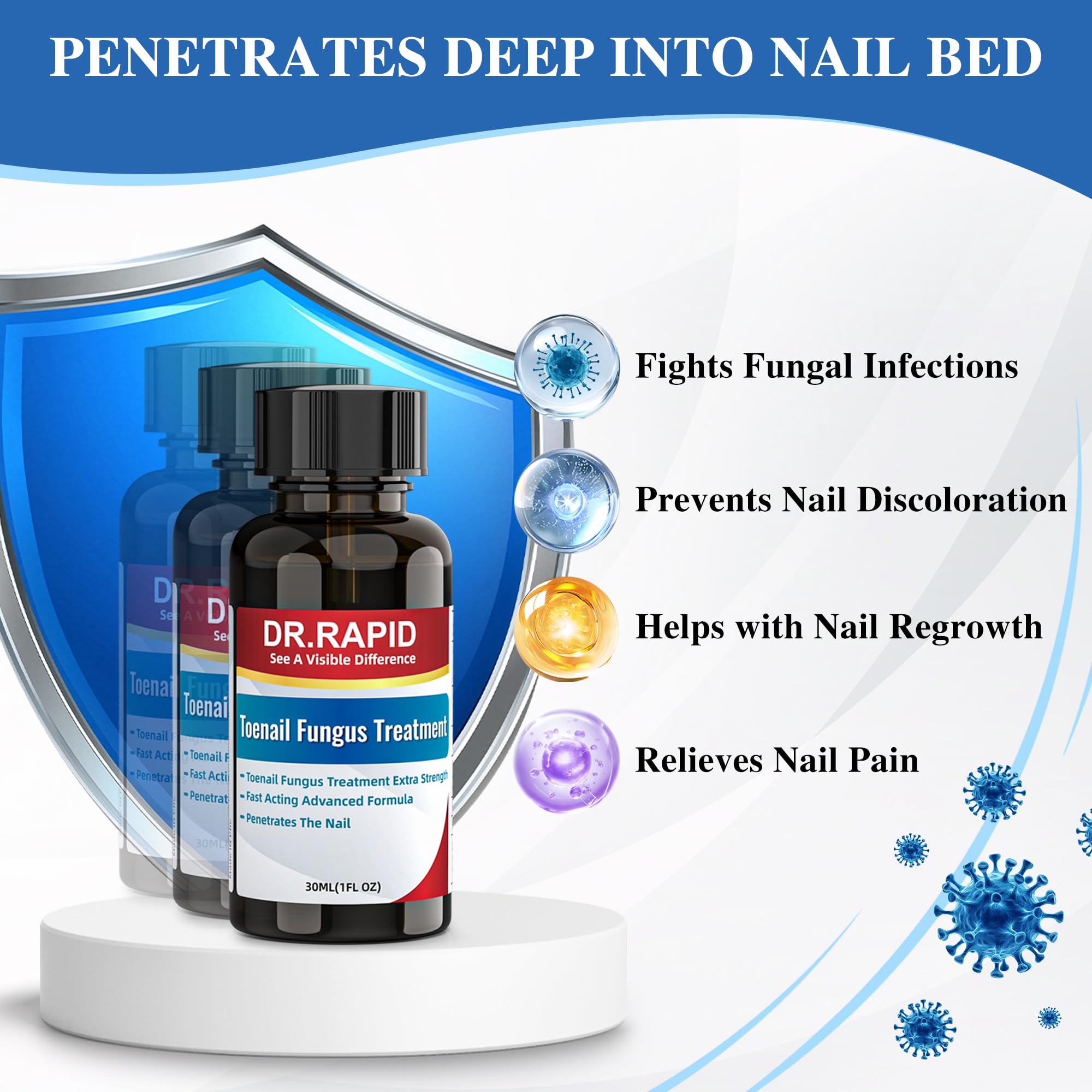 DR.RAPID Toenail Fungus Treatment Extra Strength - Fast-Acting Nail Repair with Tea Tree Oil
