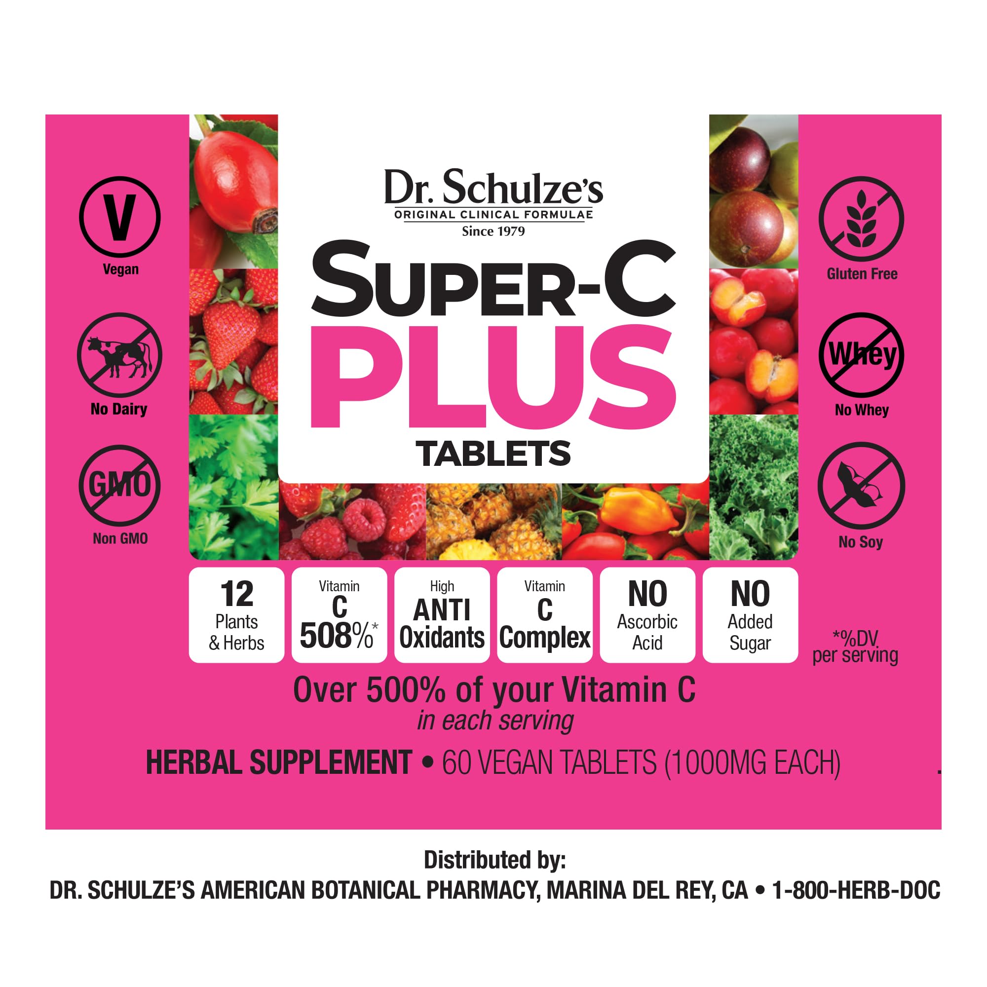Dr. Schulze's Super-C Plus – Vitamin C for Immune Support, Skin Health & Antioxidant Power