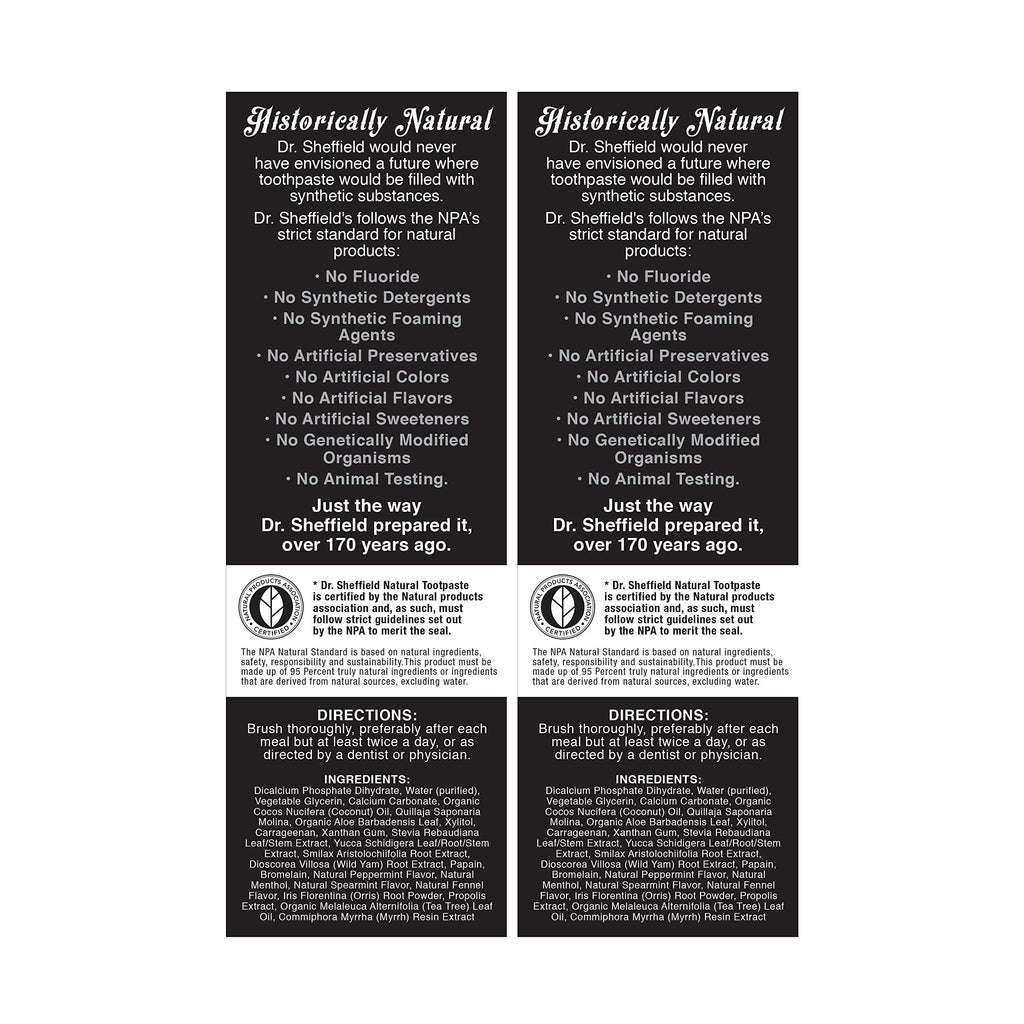 Dr. Sheffield’s Certified Natural Toothpaste – Extra-Whitening (2-Pack) – Fluoride Free