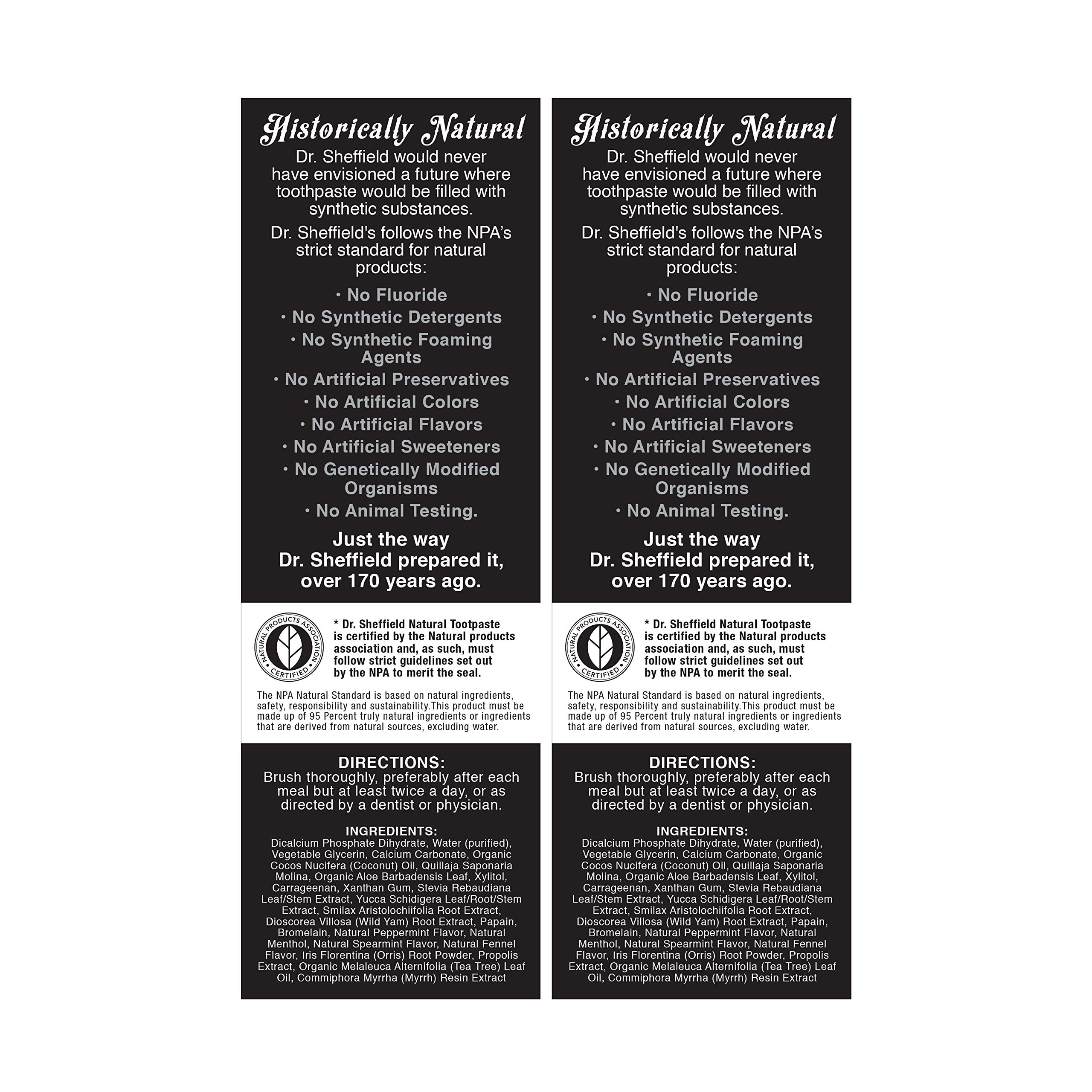 Dr. Sheffield’s Certified Natural Toothpaste – Extra-Whitening (2-Pack) – Fluoride Free