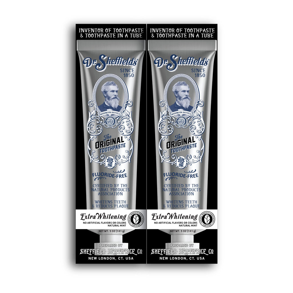 Dr. Sheffield’s Certified Natural Toothpaste – Extra-Whitening (2-Pack) – Fluoride Free