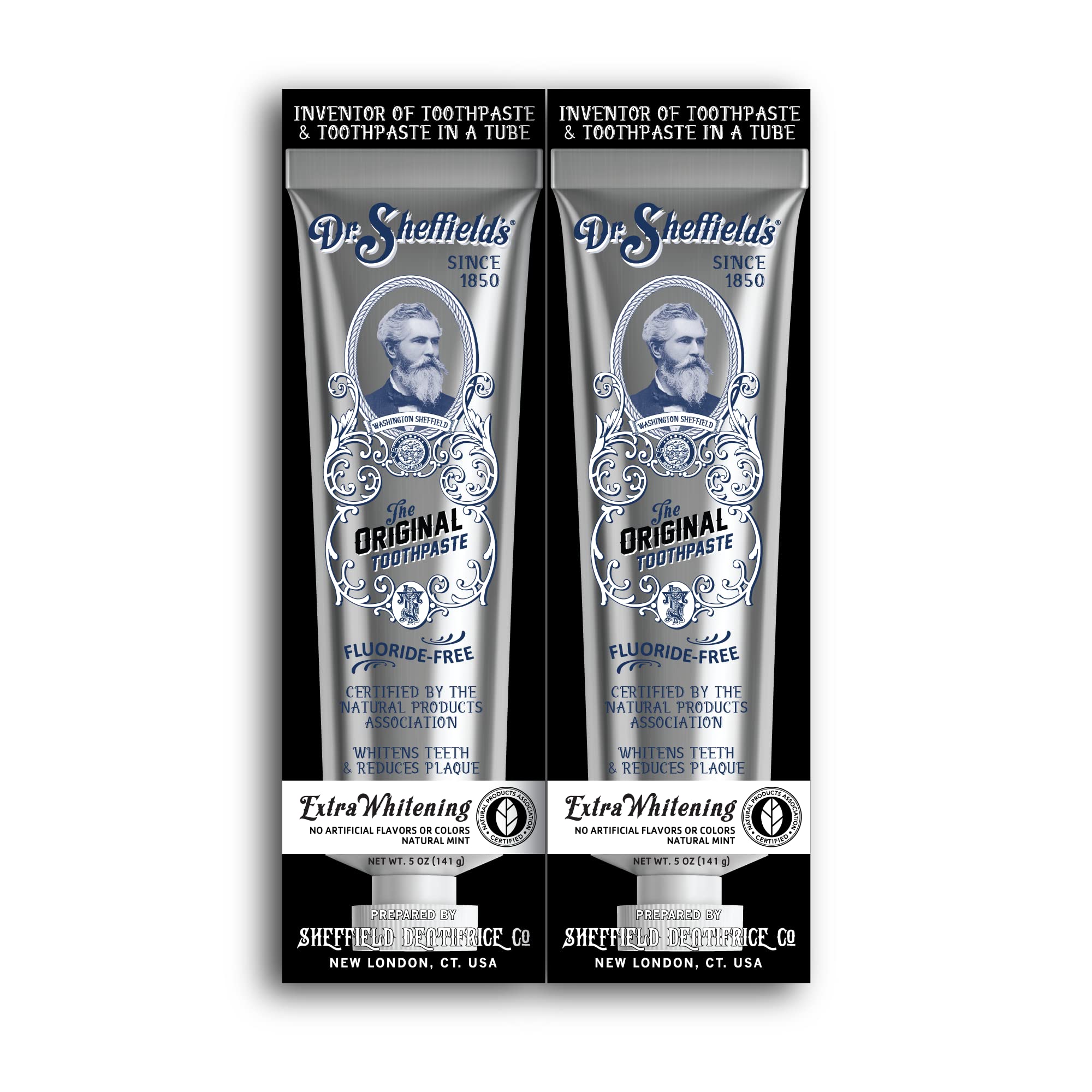 Dr. Sheffield’s Certified Natural Toothpaste – Extra-Whitening (2-Pack) – Fluoride Free