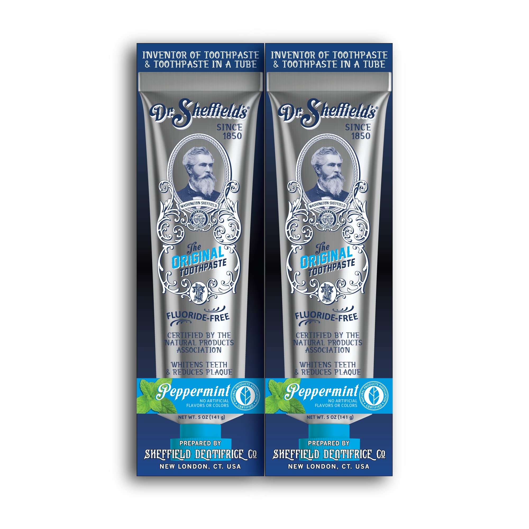 Dr. Sheffield's Certified Natural Peppermint Toothpaste – Fluoride Free (2-Pack)
