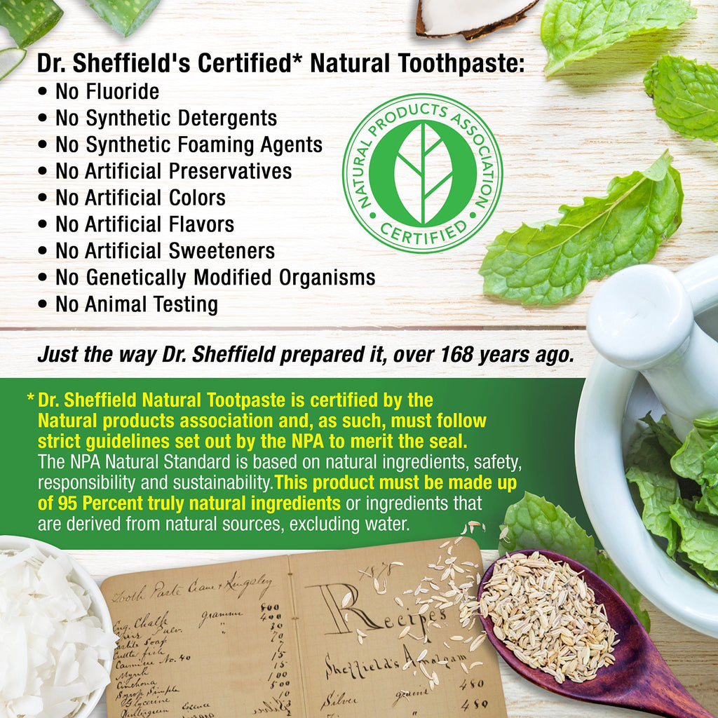 Dr. Sheffield’s Certified Natural Toothpaste (Chocolate) – Great Taste, Fluoride Free, Whitening (2-Pack)