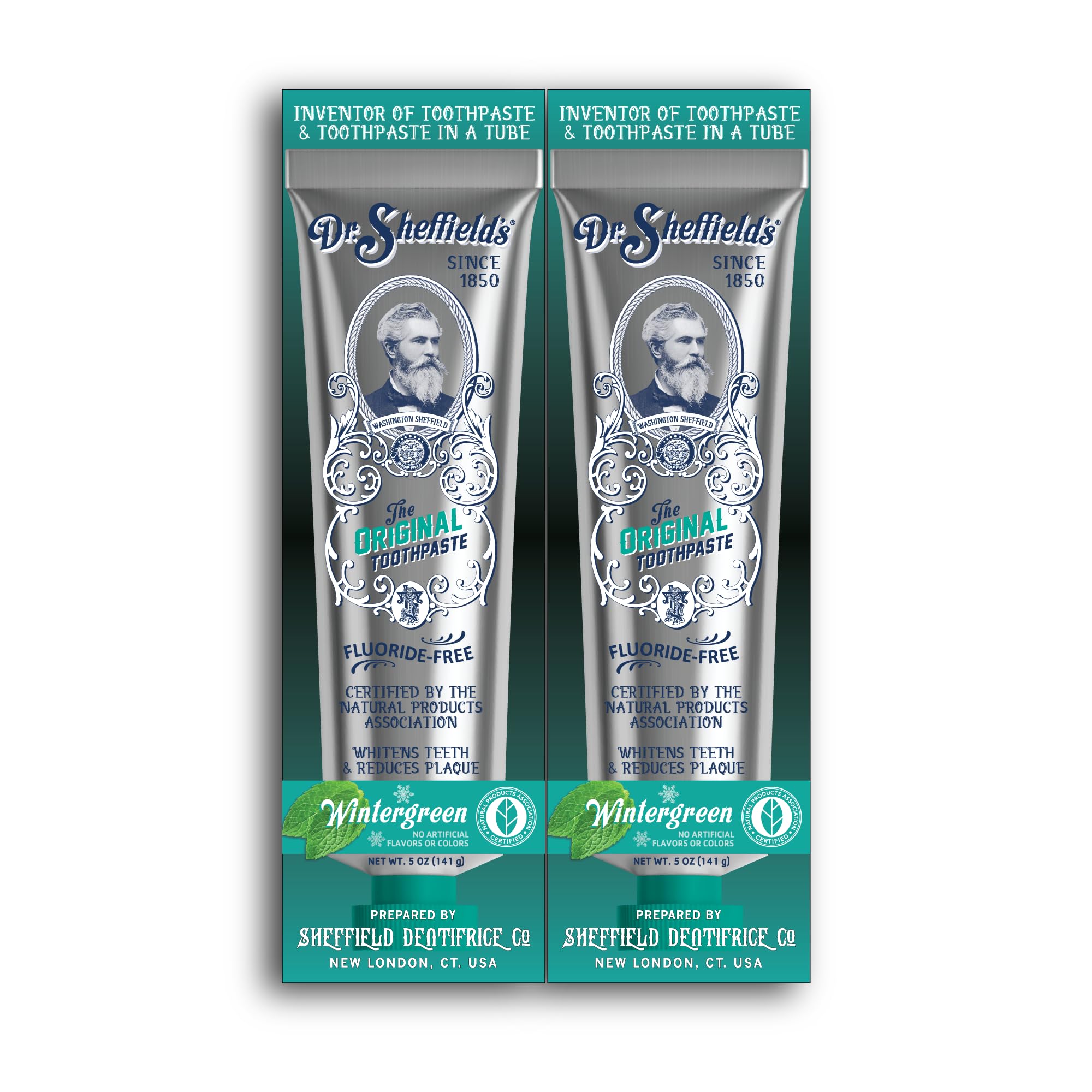 Dr. Sheffield’s Certified Natural Toothpaste (Wintergreen) – Fluoride Free 2-Pack