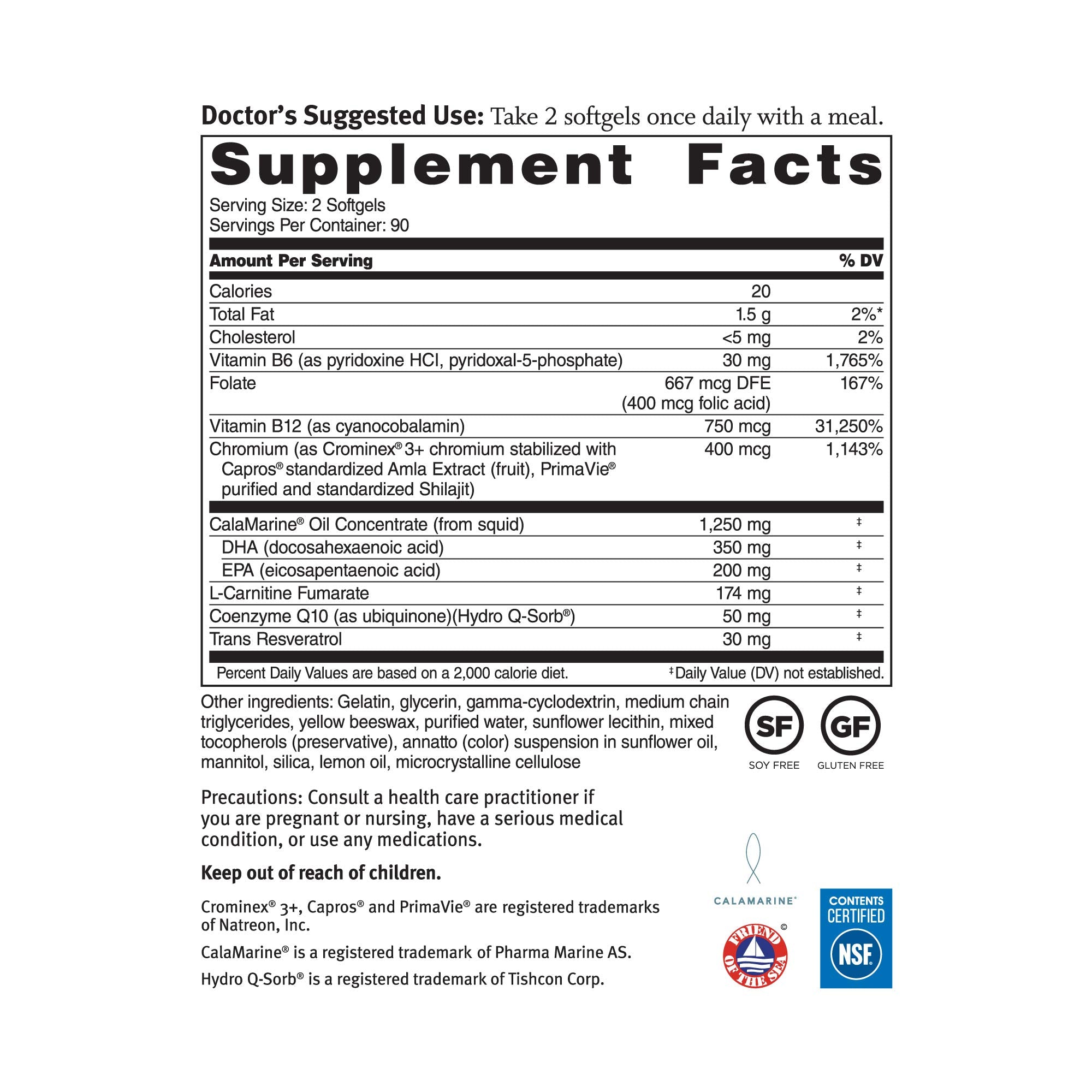 Dr. Sinatra Omega Q Plus Resveratrol - Omega-3 + CoQ10 + Resveratrol for Heart & Whole-Body Health (180 Softgels)