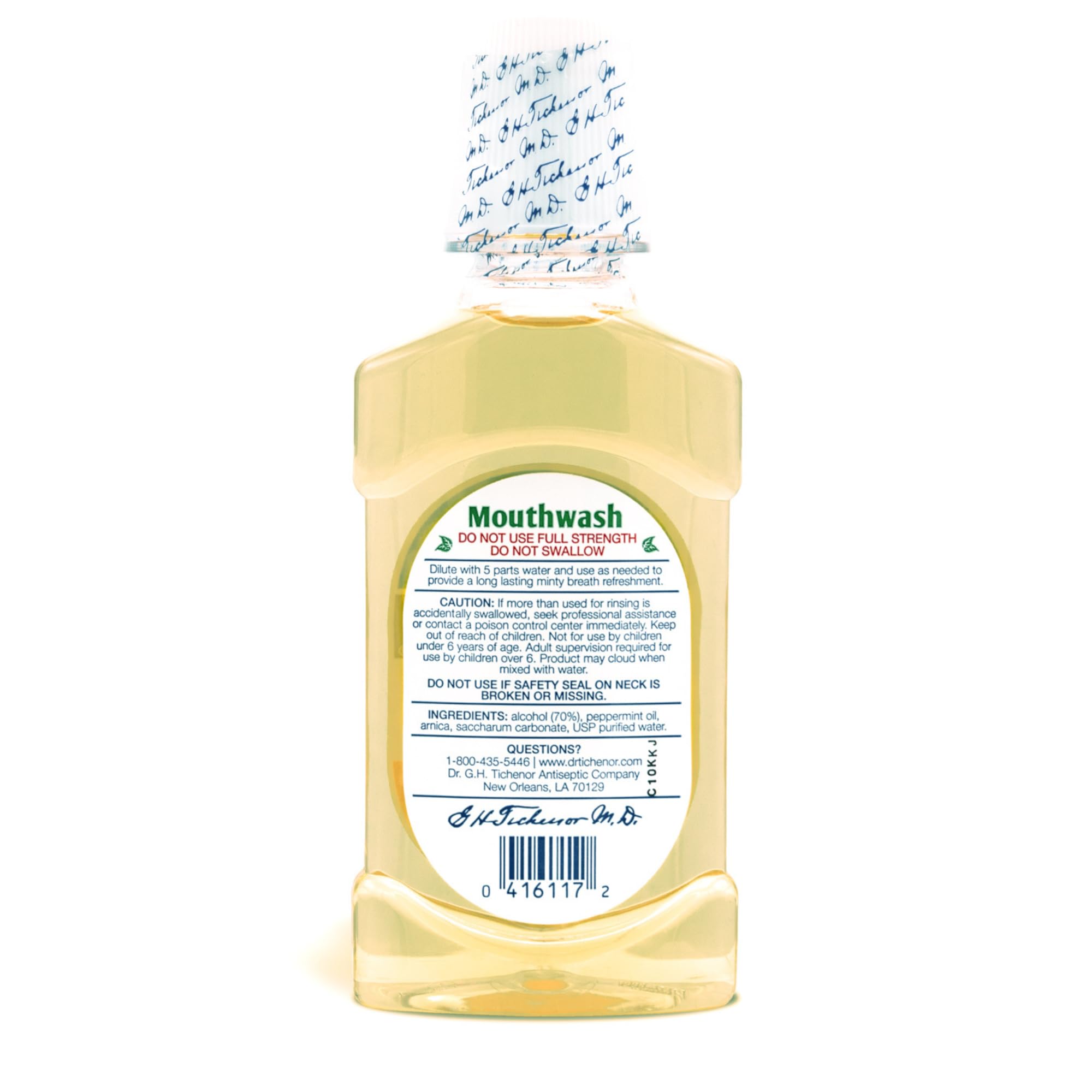 Dr. Tichenor's Peppermint Mouthwash Concentrate (8 oz) – Dilutable Oral Rinse for Bad Breath and Oral Health