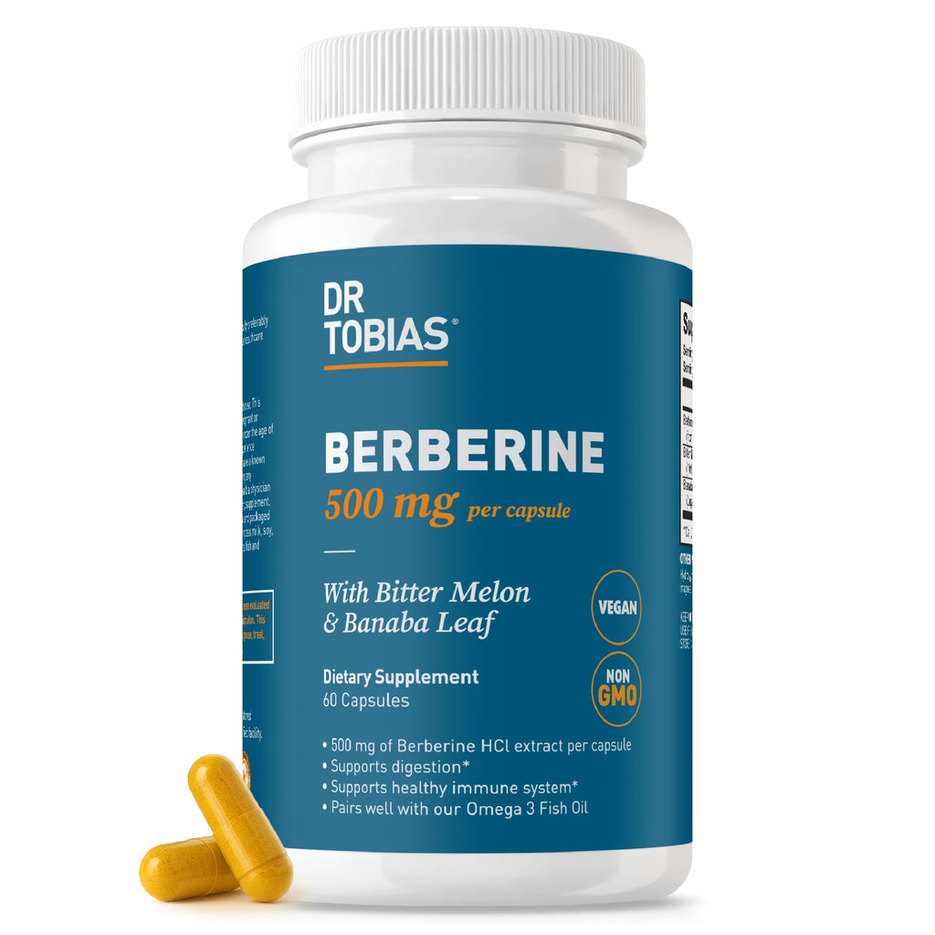 Dr. Tobias Berberine 500mg – Berberine Supplement for Gut Health & Immune Support (60 Capsules) | Vegan, Non-GMO