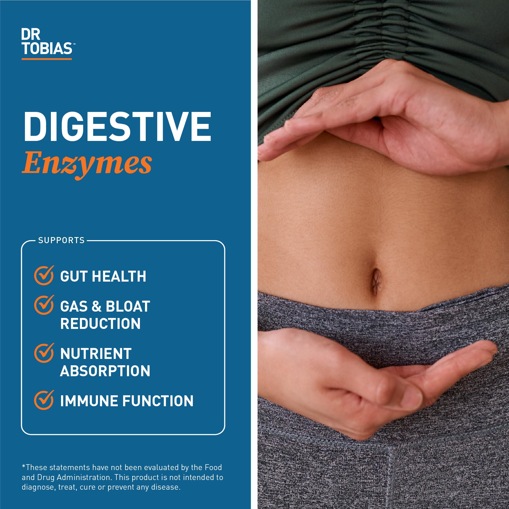 Dr. Tobias Digestive Enzymes with Amylase, Lipase, Bromelain, Lactase, Protease & More – 60 Capsules | Digestion & Gut Health