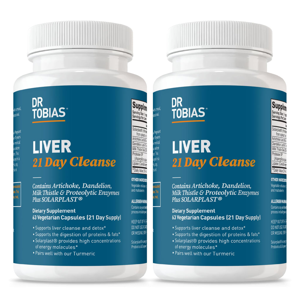 Dr. Tobias Liver 21 Day Cleanse – Milk Thistle Detox (63 Veg Capsules, Pack of 2)