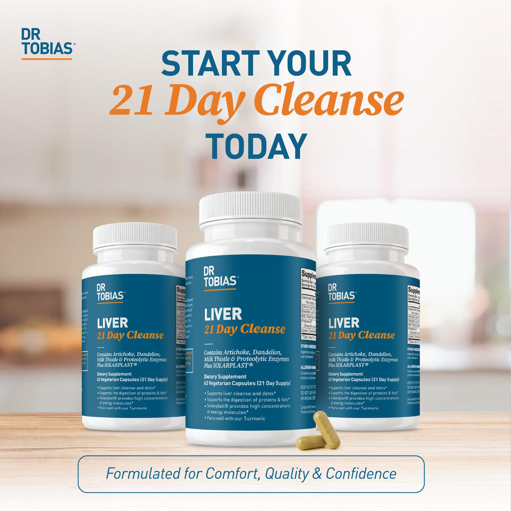 Dr. Tobias Liver 21 Day Cleanse – Herbal Detox (Milk Thistle & Artichoke) 63 Veg Caps