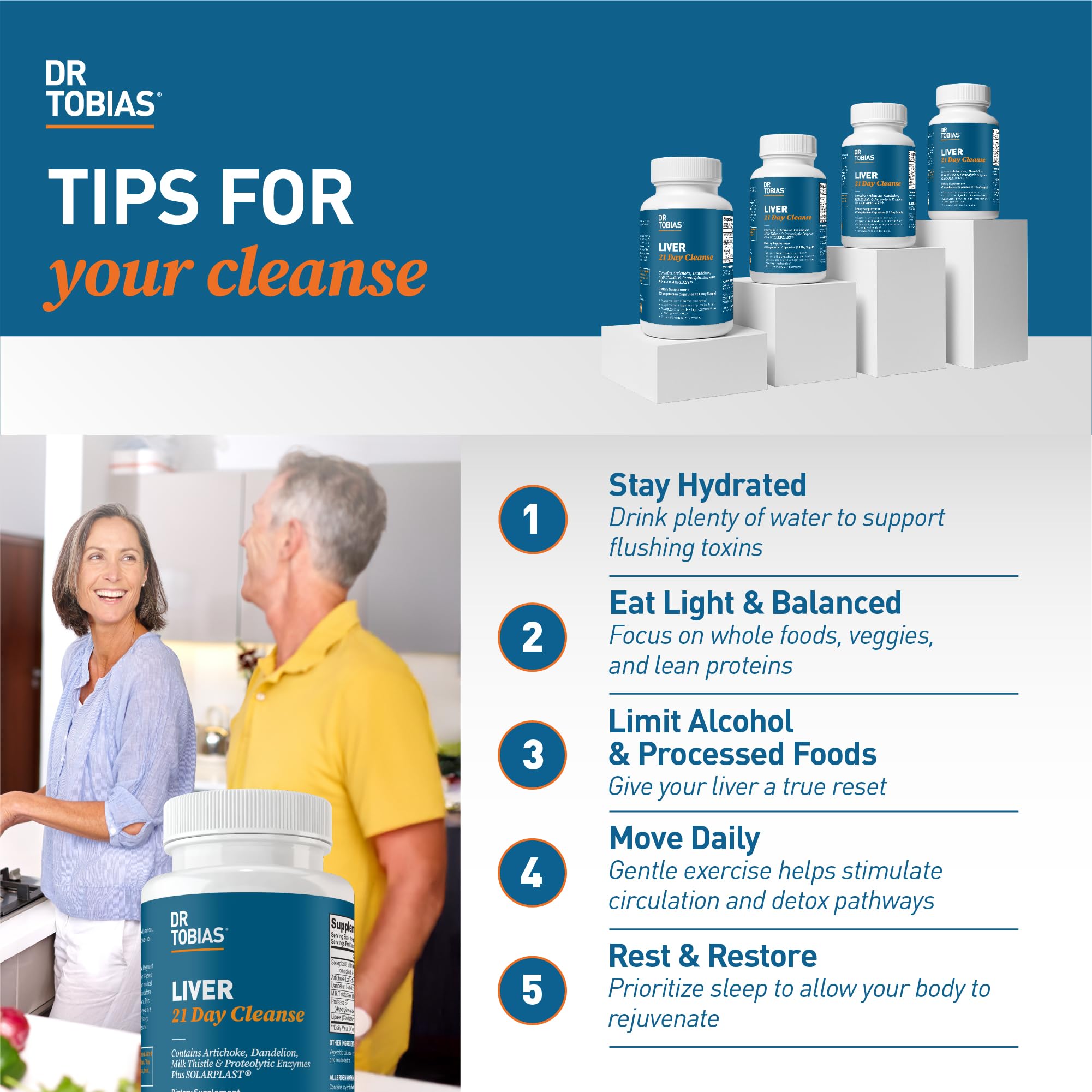 Dr. Tobias Liver 21 Day Cleanse – Herbal Detox (Milk Thistle & Artichoke) 63 Veg Caps