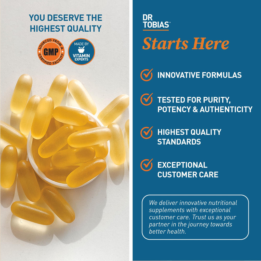 Dr. Tobias Omega 3 Fish Oil 2000mg Triple Strength | 800mg EPA / 600mg DHA | 60 Softgels