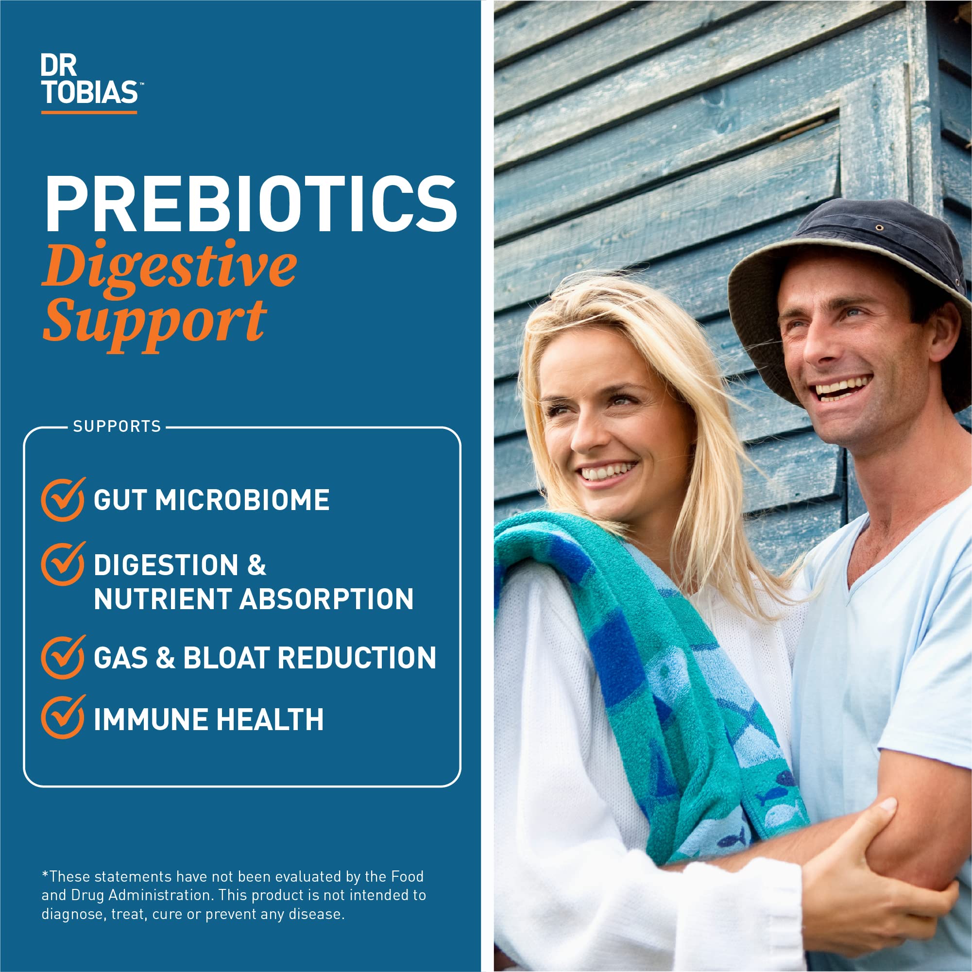 Dr. Tobias Prebiotics Digestive Support – Advanced Prebiotic for Gut Health, Immunity & Probiotic Boost, 90 Capsules