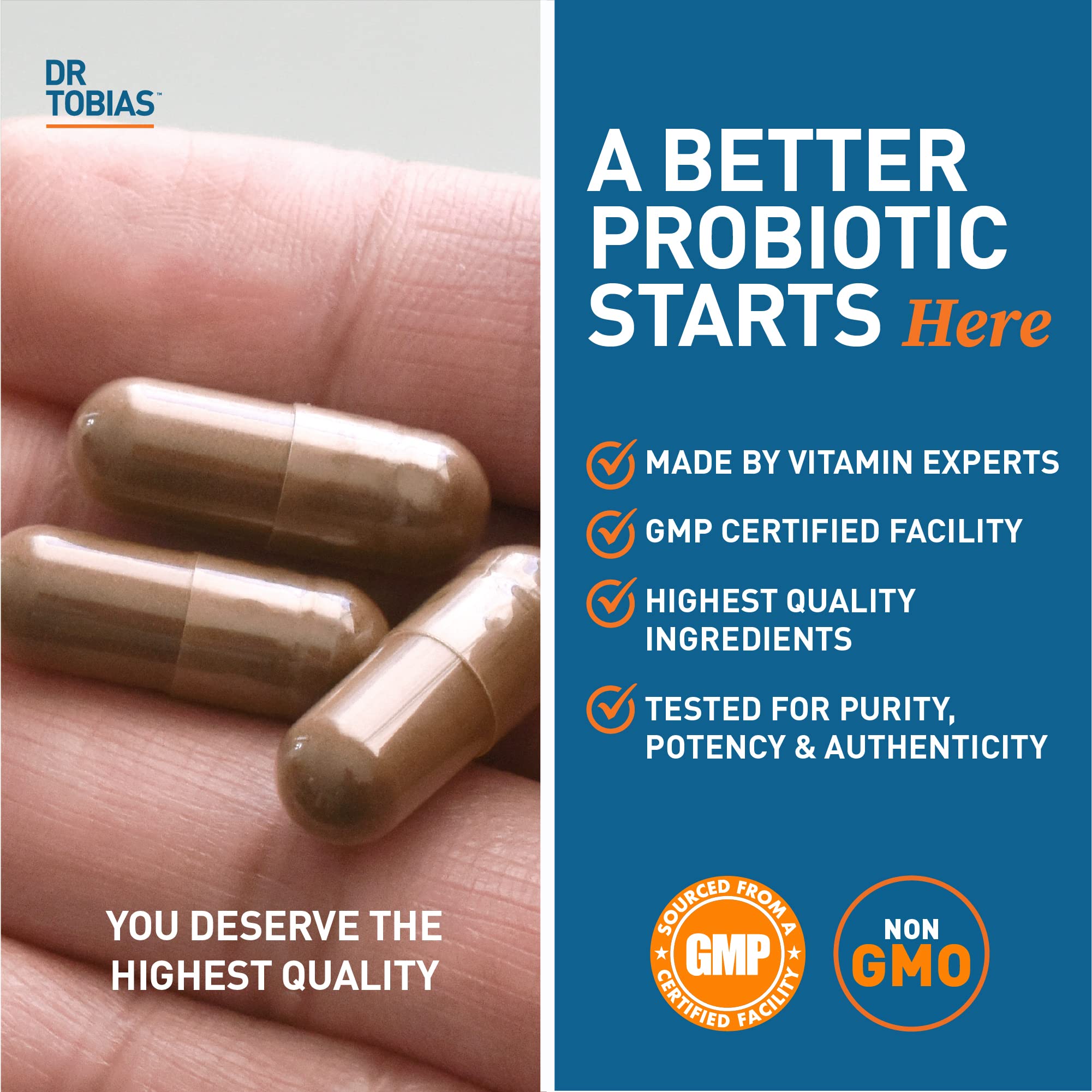 Dr. Tobias Probiotics 30 Billion CFU – 10 Strains | Targeted Release for Digestive Health