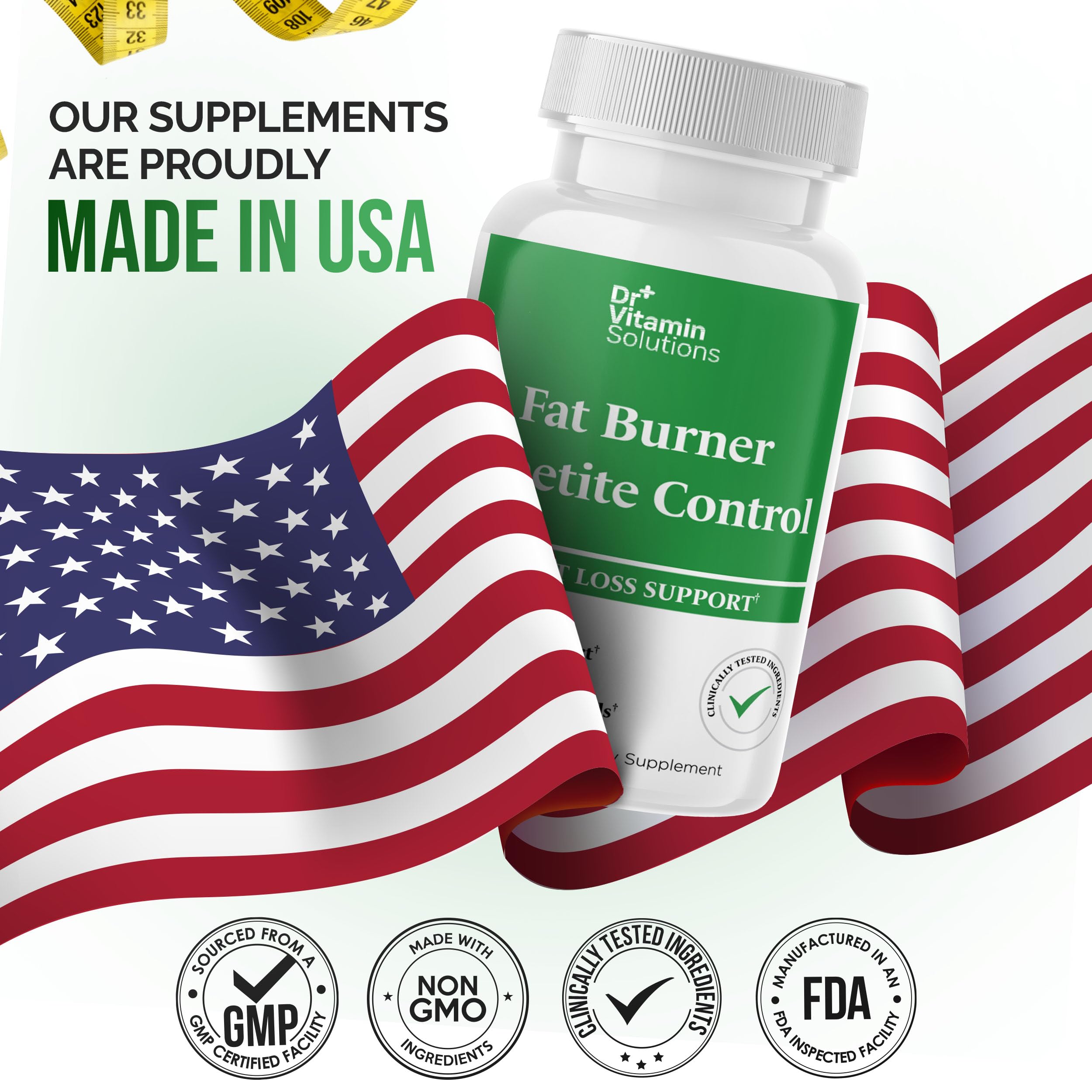 DR VITAMIN SOLUTIONS Fat Burner & Appetite Control – Metabolism Booster with L-Carnitine, CLA & Chromium