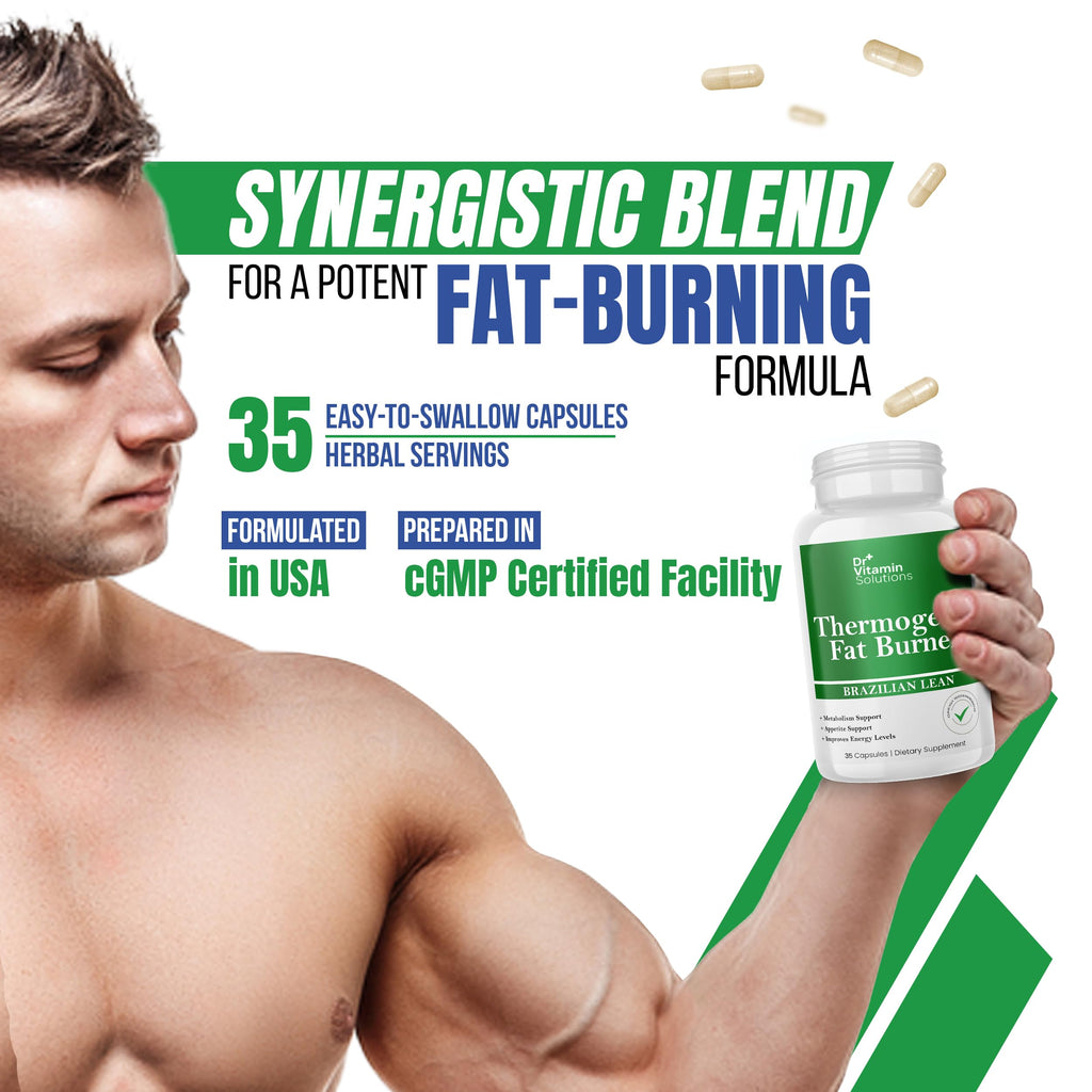 DR VITAMIN SOLUTIONS Thermogenic Fat Burner – Natural Appetite Control & Metabolic Booster (35 Capsules)