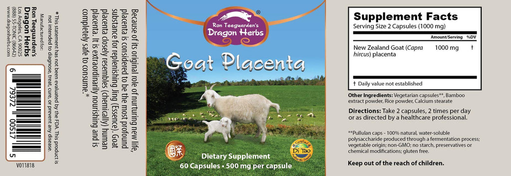 Dragon Herbs Goat Placenta Capsules 500 mg – 60 Capsules