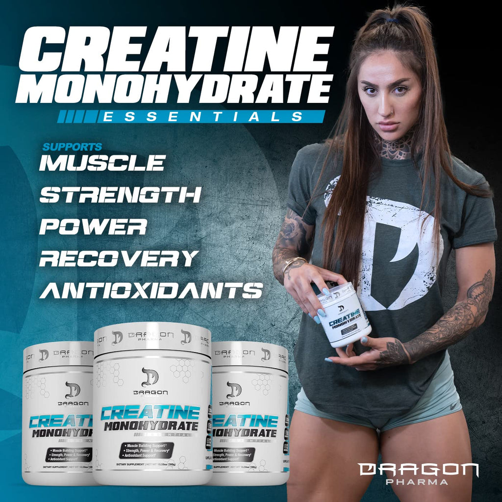 DRAGON PHARMA Creatine Monohydrate – 60 Servings, Unflavored | Muscle Recovery