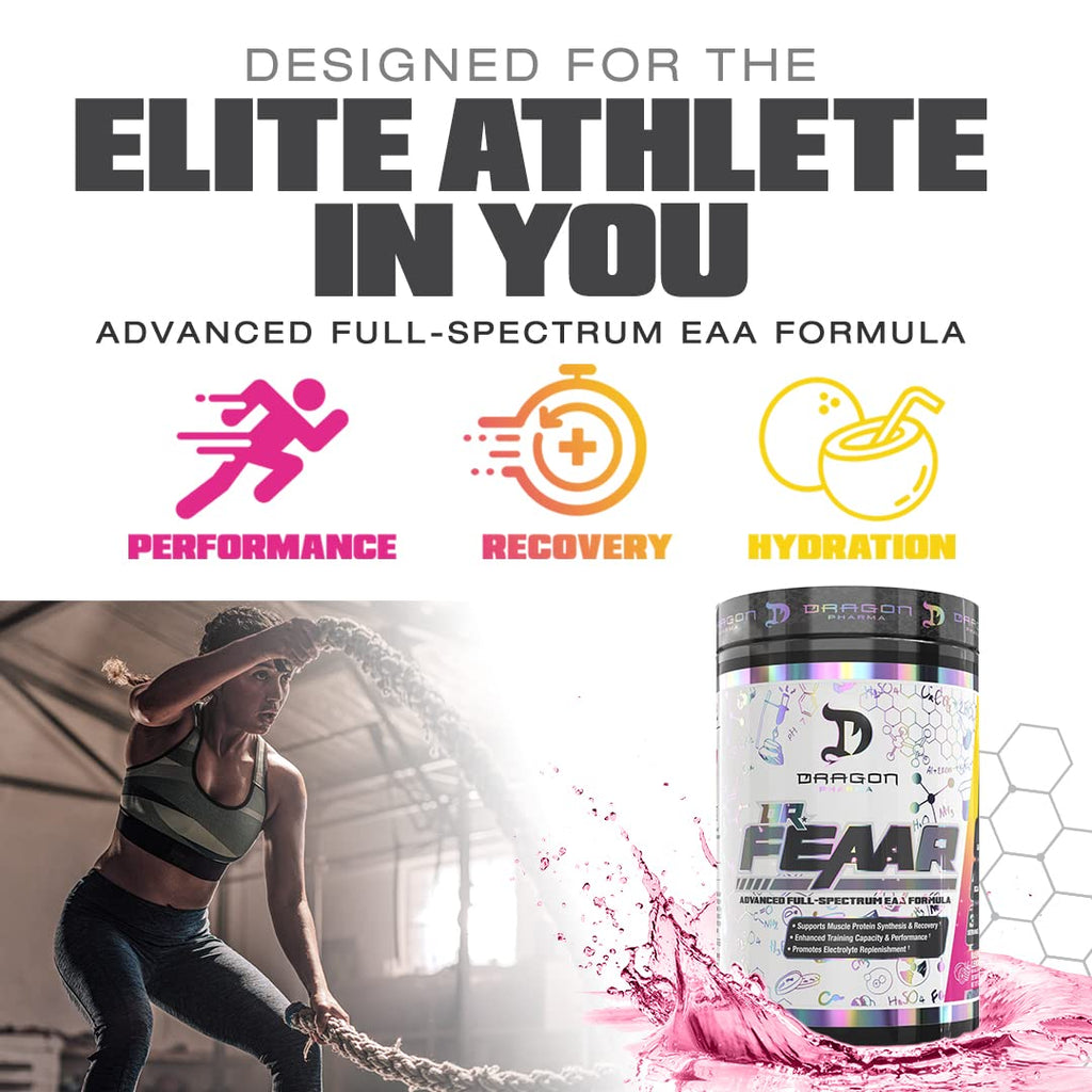 DRAGON PHARMA Dr. FEAAR Advanced Full-Spectrum EAA Matrix – 30 Servings (Grape Juice)