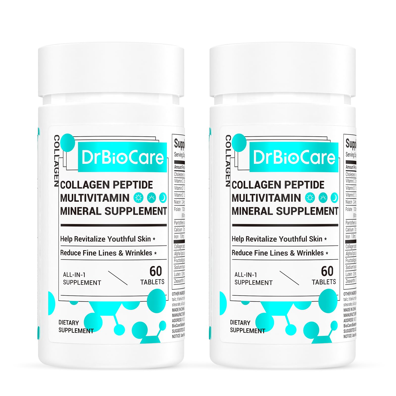DrBioCare Collagen Peptides for Women – Beauty Vitamin & Probiotic Supplement (120 Tablets)