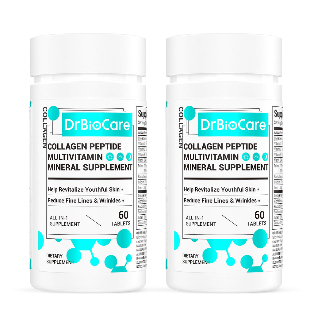 DrBioCare Collagen Peptides for Women – Beauty Vitamin & Mineral Supplement, 120 Tablets