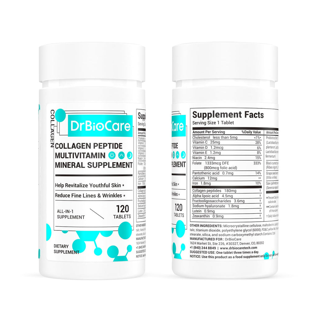 DrBioCare Collagen Peptides for Women | Beauty Vitamin & Mineral Supplement, Made in USA