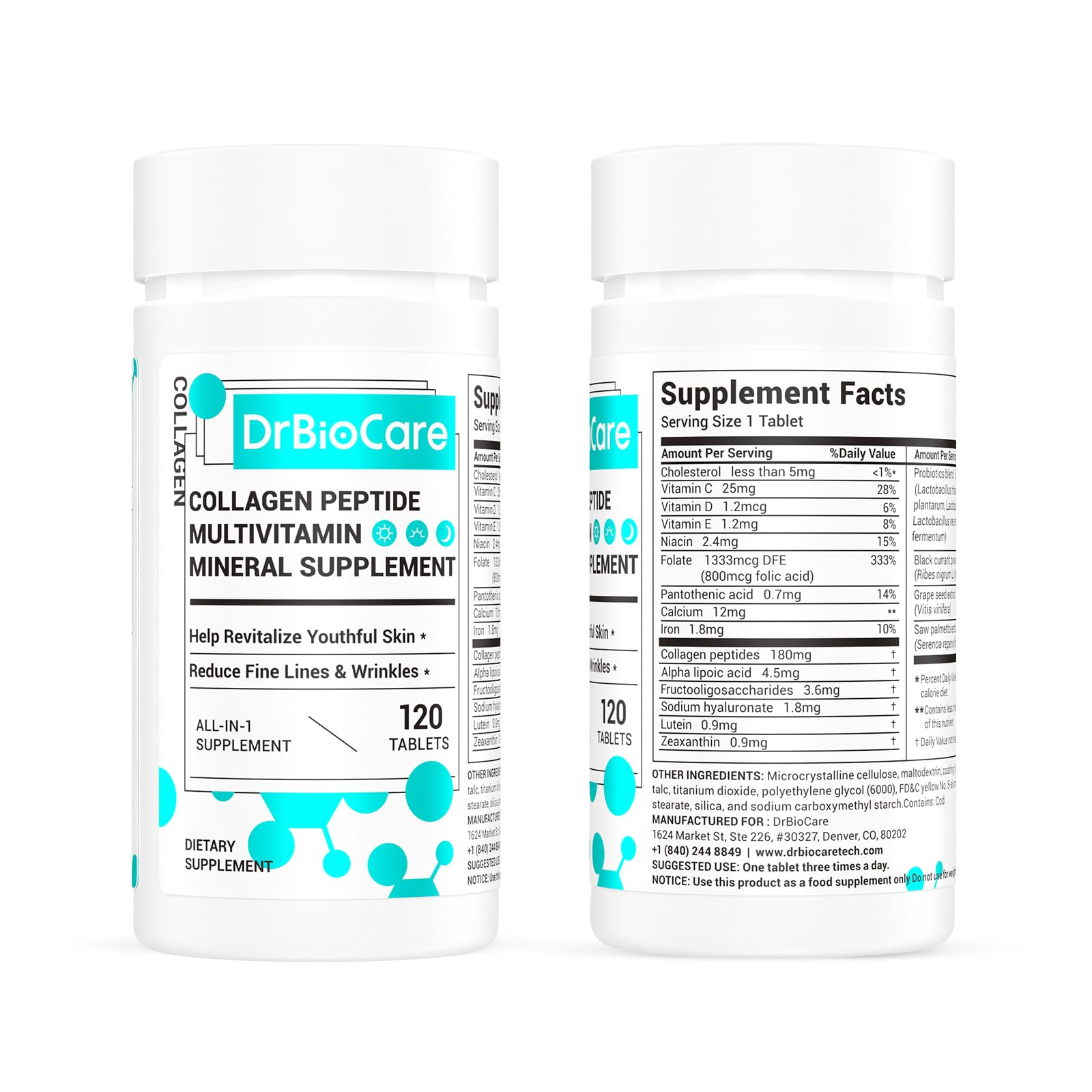 DrBioCare Collagen Peptides for Women | Beauty Vitamin & Mineral Supplement, Made in USA
