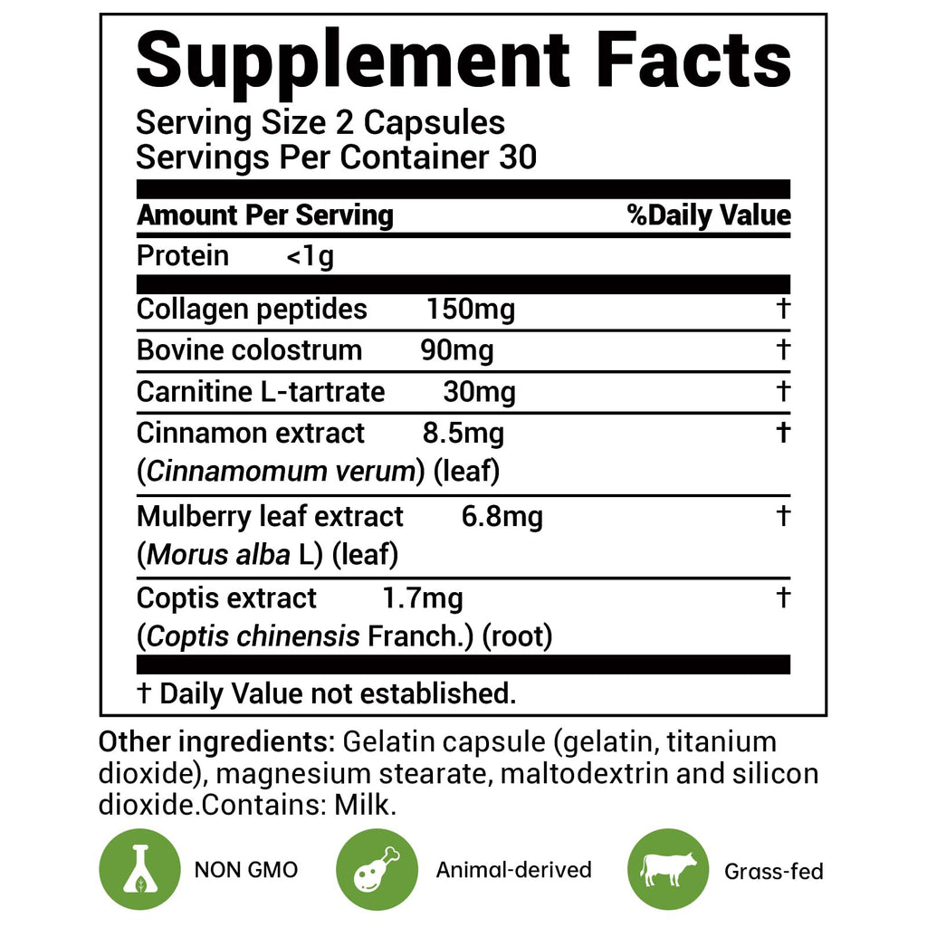 DrBioCare Living Collagen L-Carnitine Complex – Grass-Fed Collagen, Colostrum & More | 120 Capsules
