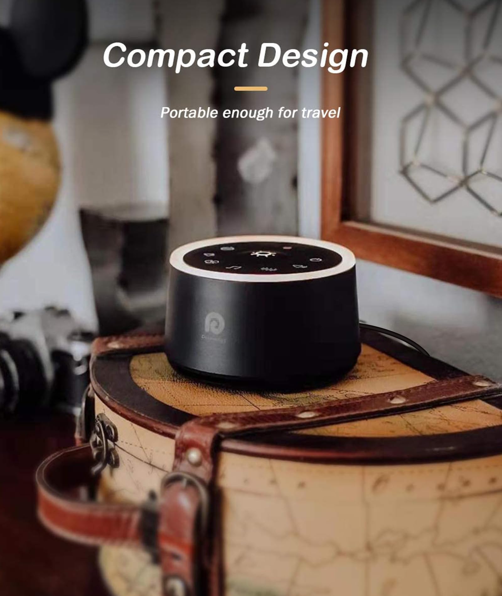 Dreamegg White Noise Machine — 24 Calming Sounds, Ambient Night Light, Travel-Ready