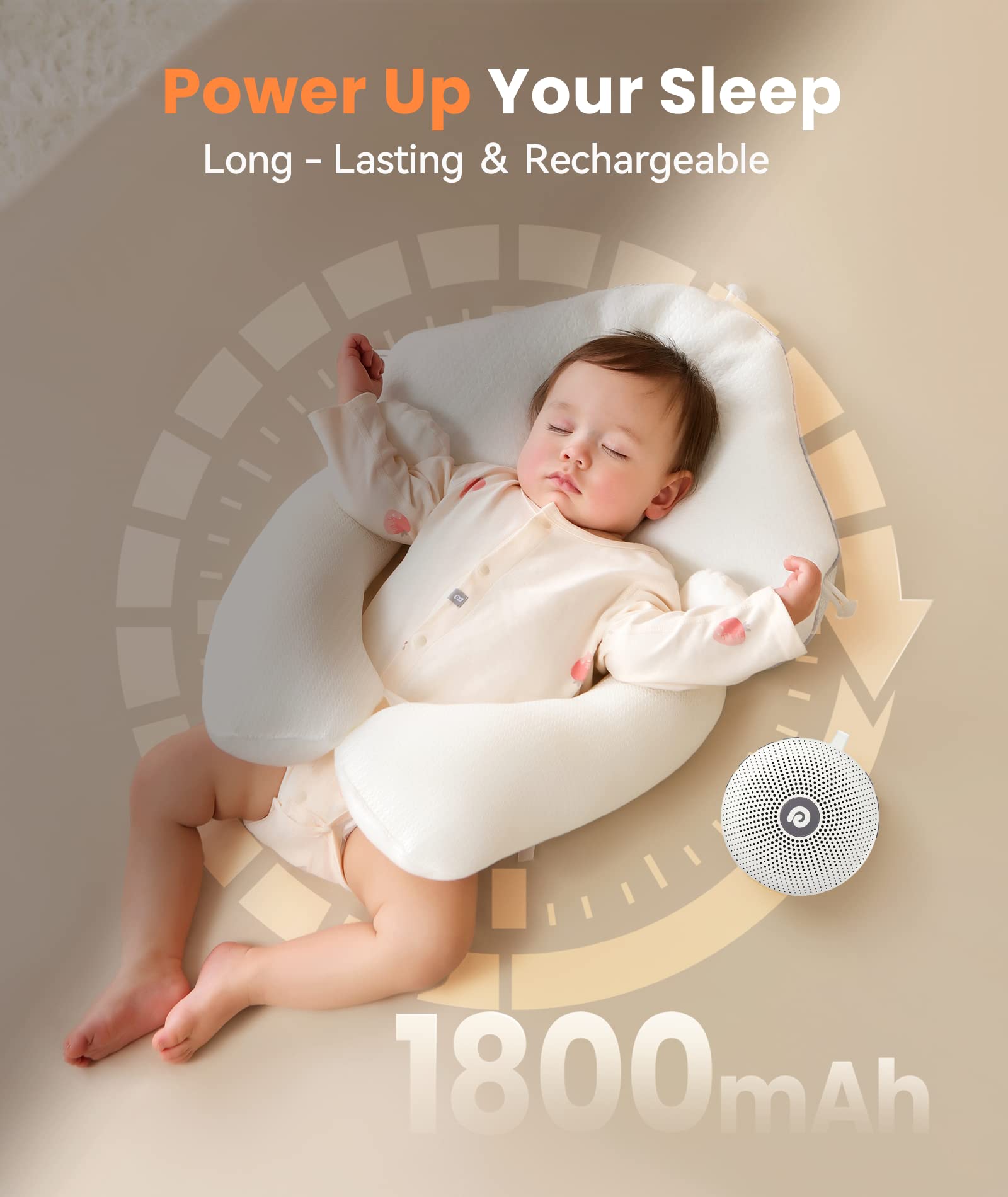 Dreamegg D11 Max Portable Noise Machine – 21 Sounds, 1800mAh Battery
