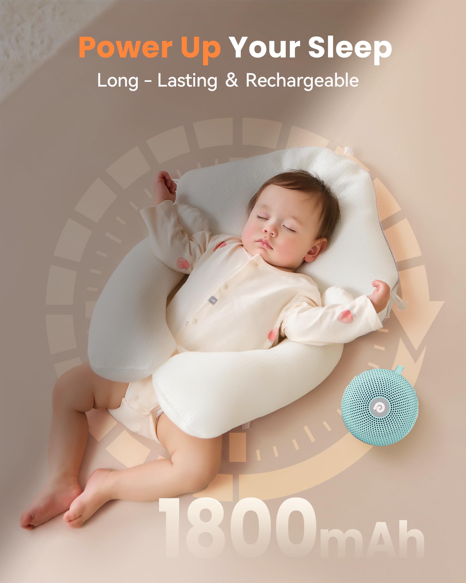 Dreamegg Sound Therapy Machine - Portable White Noise for Baby & Adults | 21 Sounds, 1800mAh Battery, Travel-Friendly