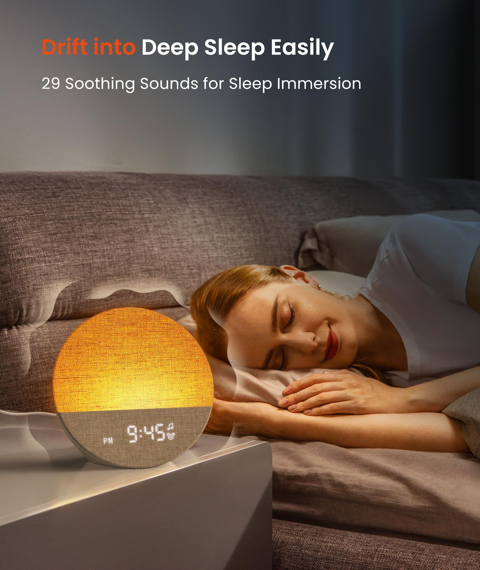 Dreamegg Sunrise 1 – Sunrise Alarm Clock, Sleep Sound Machine & Dimmable Night Light