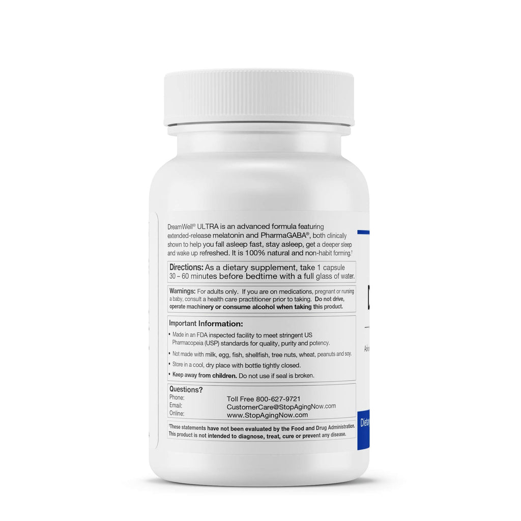 DreamWell Ultra Melatonin with GABA – Sleep Support | Stop Aging Now