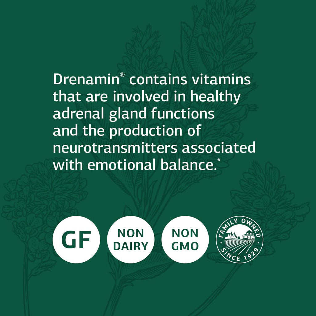 Drenamin Adrenal Support by Standard Process | Gluten-Free, Non-Dairy & Non-Soy | 90 Tablets