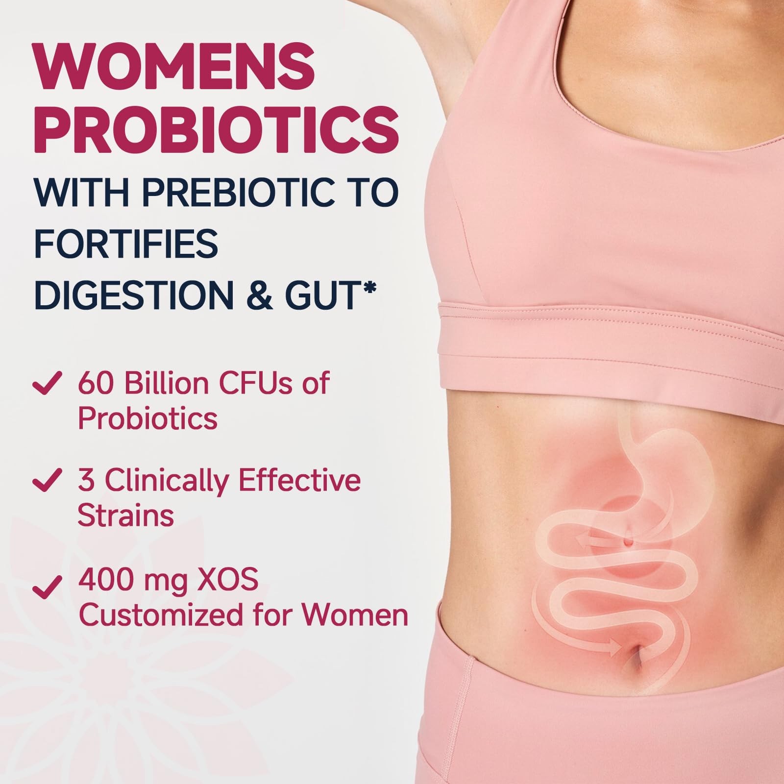 DRFOSTER Vaginal Probiotics for Women – 60B Probiotics, Prebiotic XOS & Cranberry, 90 Vegan Capsules