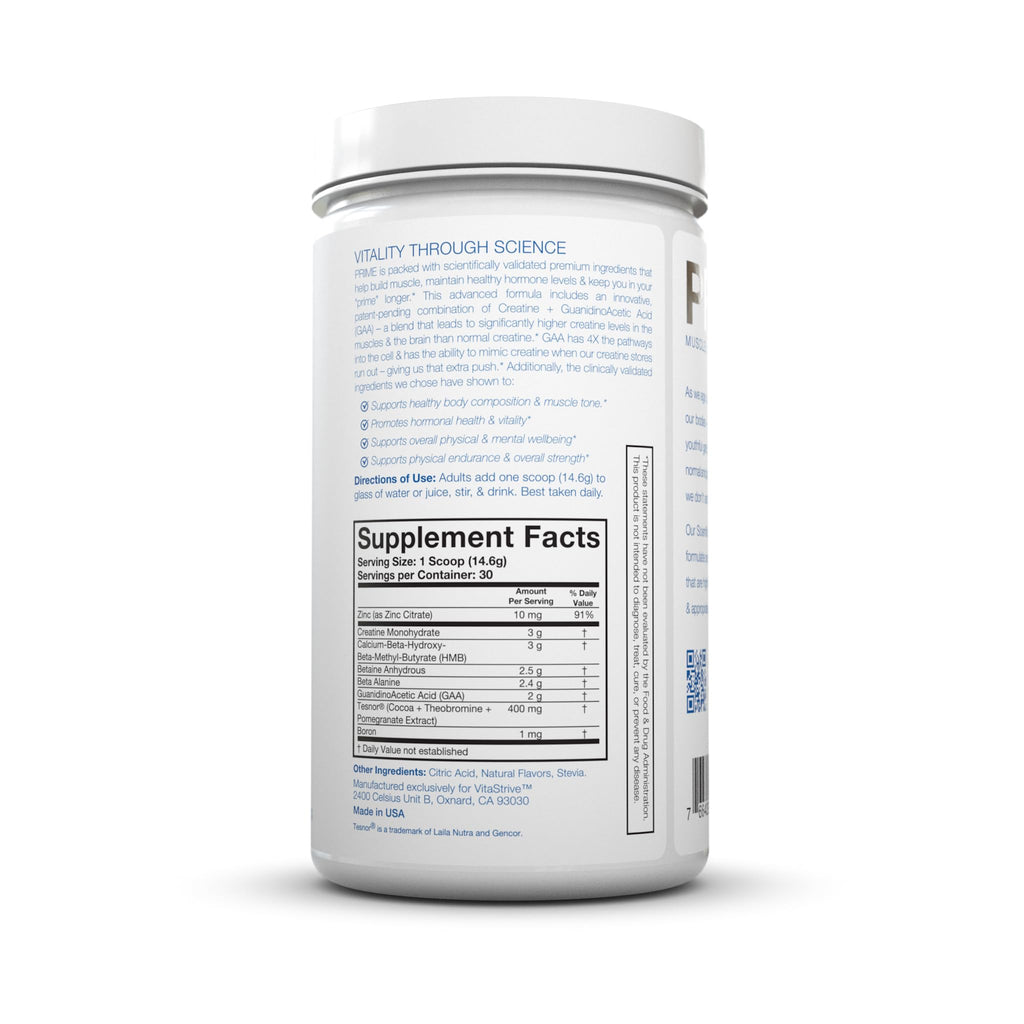 DRINK HRW Prime – Men's Health Supplement | Creatine+ GAA + HMB | Peach Mango (30 Servings)