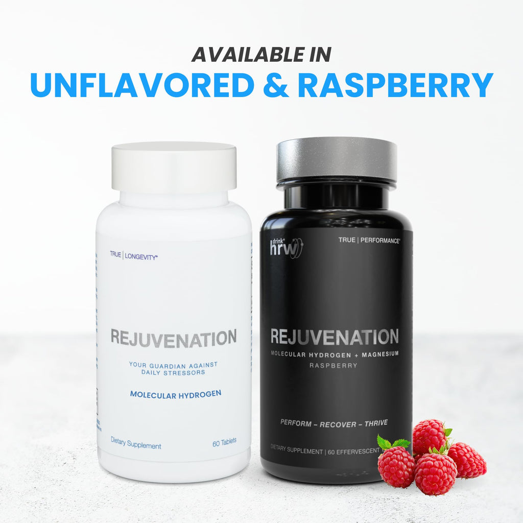 DRINK HRW Rejuvenation: Molecular Hydrogen Water Tablets with 12 ppm H2 | 60 Count, Unflavored