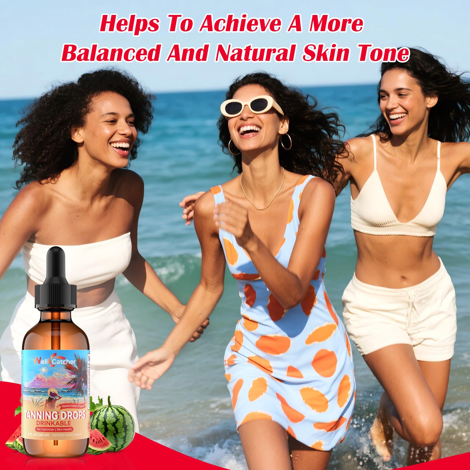 Drinkable Tanning Drops for Women – 6-in-1 Natural Tan with Astaxanthin